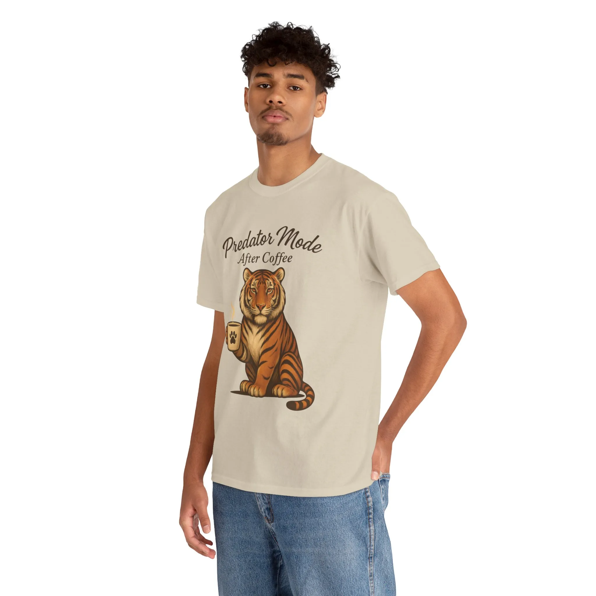 Predator Mode After Coffee Tiger Shirt, Funny Coffee Lover Tee, Mens Caffeine Graphic Tee, Morning Motivation Tiger Shirt,Coffee Addict Gift - Image 6