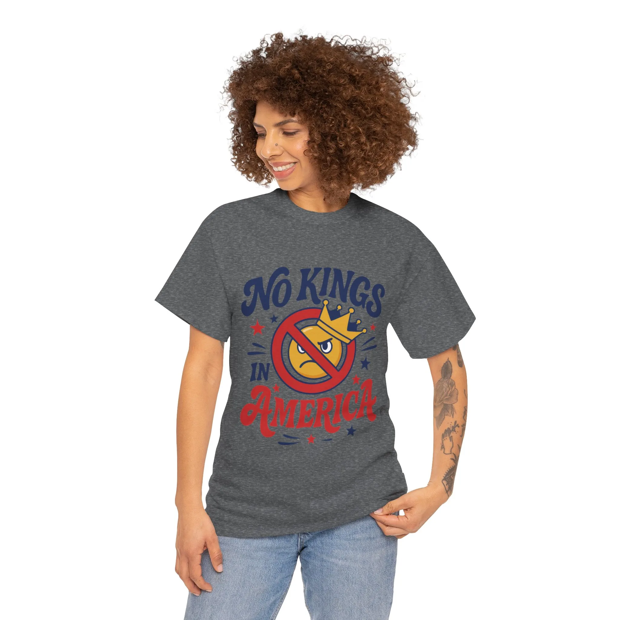 No Kings in America Unisex T-Shirt - Funny Patriotic Anti Monarchy Tee - 4th of July USA Shirt, Political Rallies, Statement Wear - Image 11
