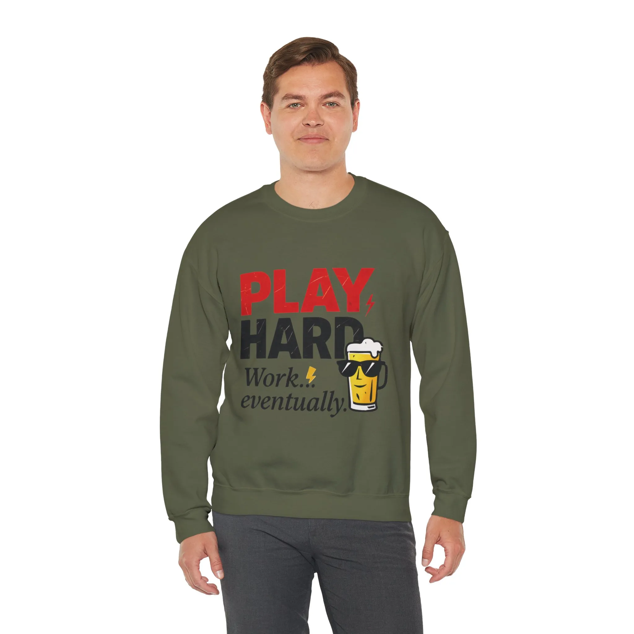 Play Hard Work Eventually Sweatshirt, Funny Mens Crewneck, Casual Gift, Weekend Wear, Holiday Sweater, Cozy Apparel - Image 15