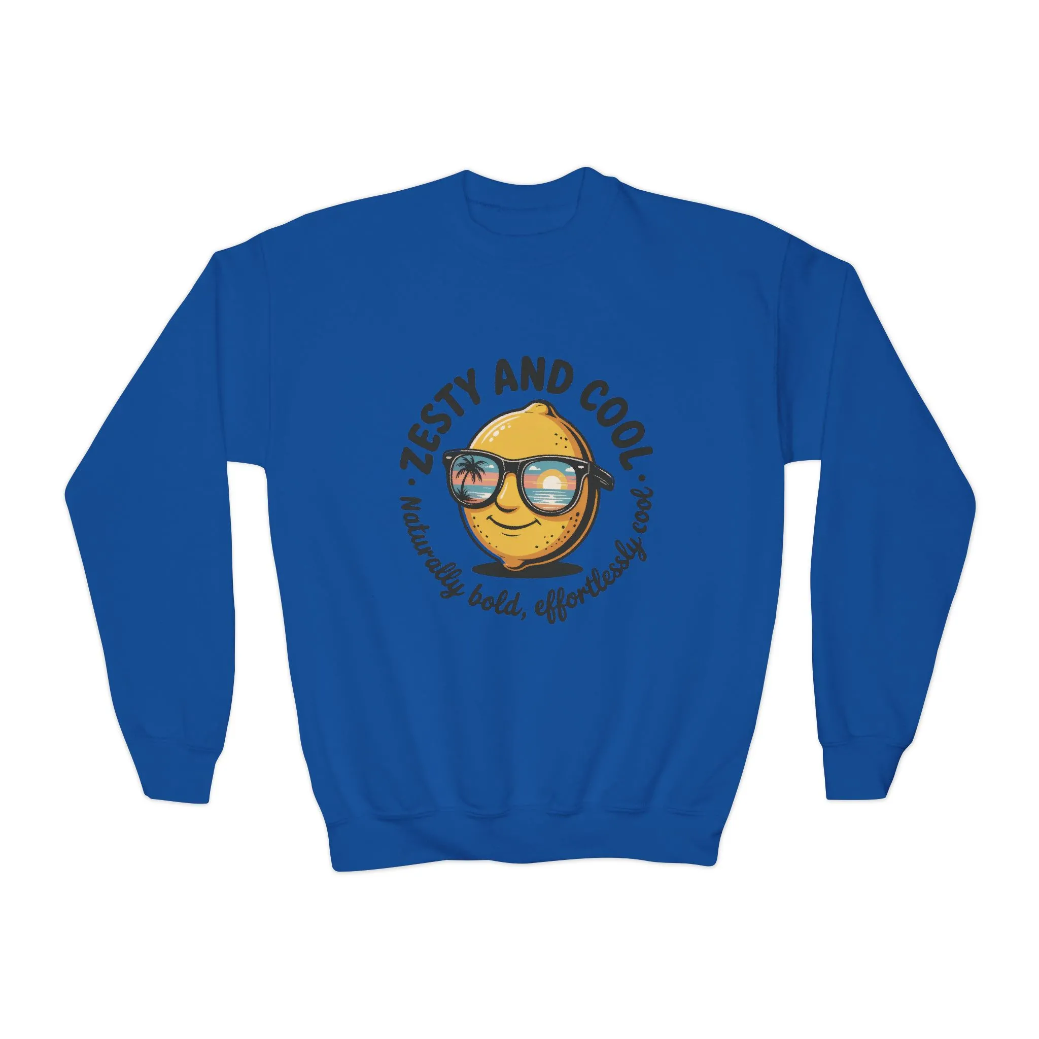 Zesty and Cool Youth Crewneck Sweatshirt, Casual Kidswear, Trendy Youth Fashion, Gift for Birthdays, Fun Daily Wear, Summer Vibes - Image 7