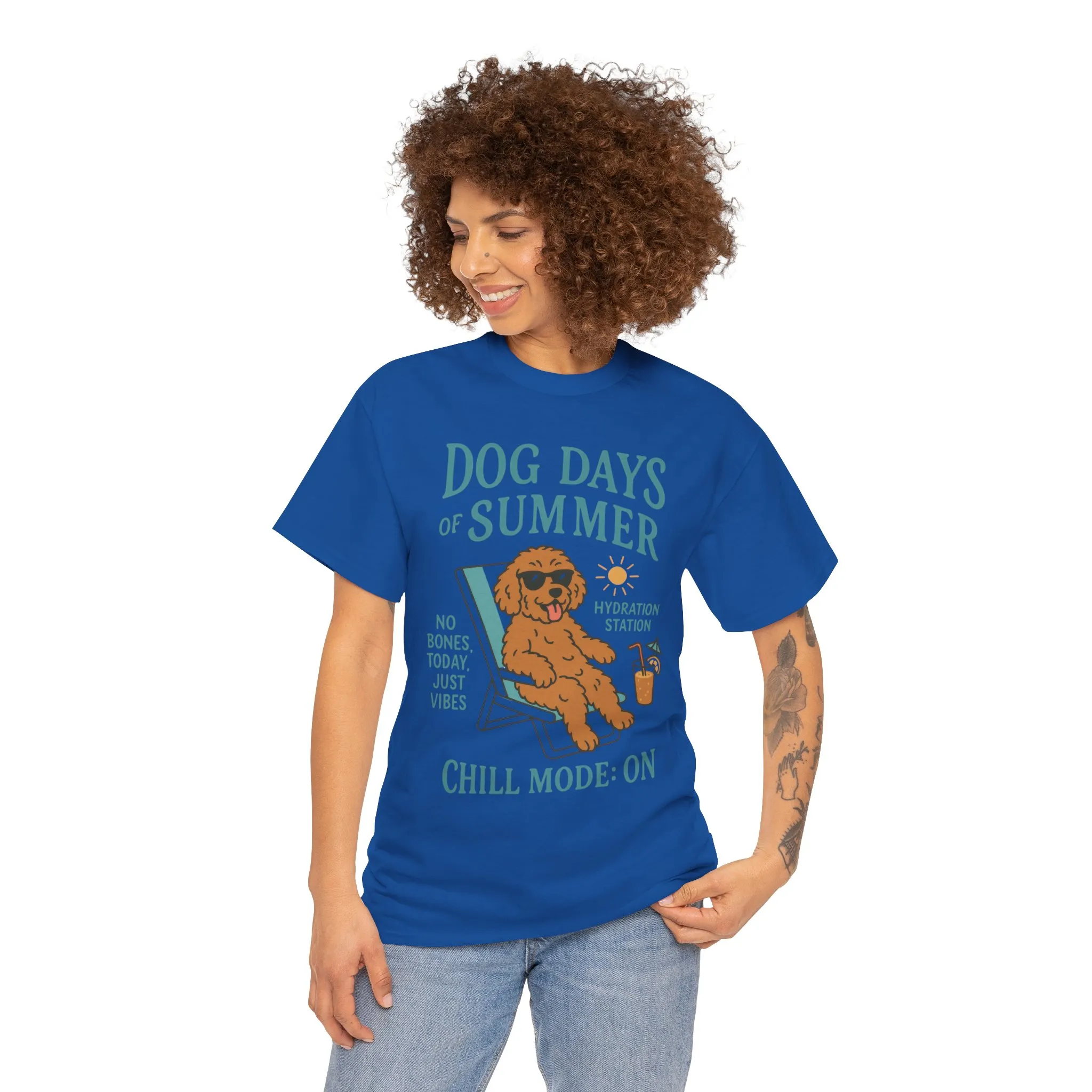 Dog Days of Summer Shirt, Funny Cute Dog Graphic Womens T-Shirt, Chill Mode ON Tee, Summer Puppy Vibes Gift, Dog Lover Gift - Image 23
