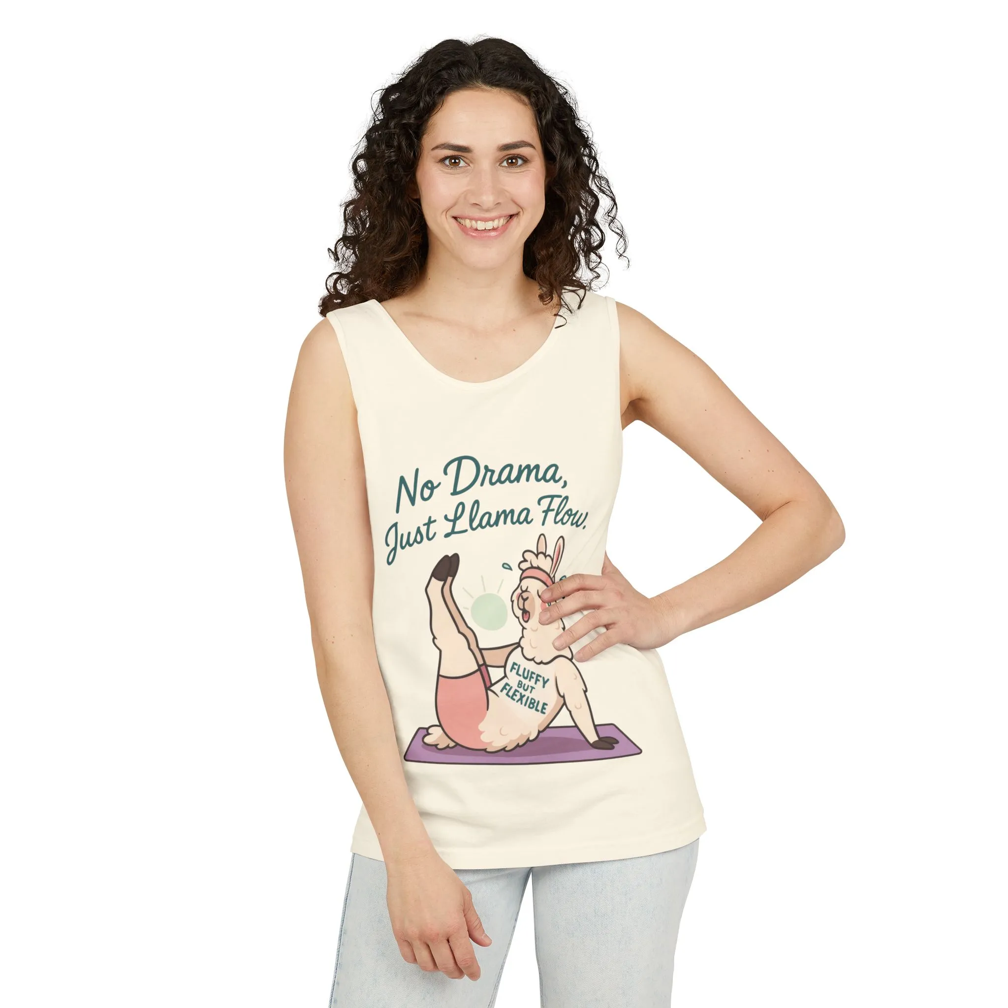 Llama Yoga Tank Top, Funny Yoga Llama Tank for Women, Gift for Yogis, Fun Yoga T-Shirt for Animal Lovers, Funny Workout Top, Summer Wear - Image 4