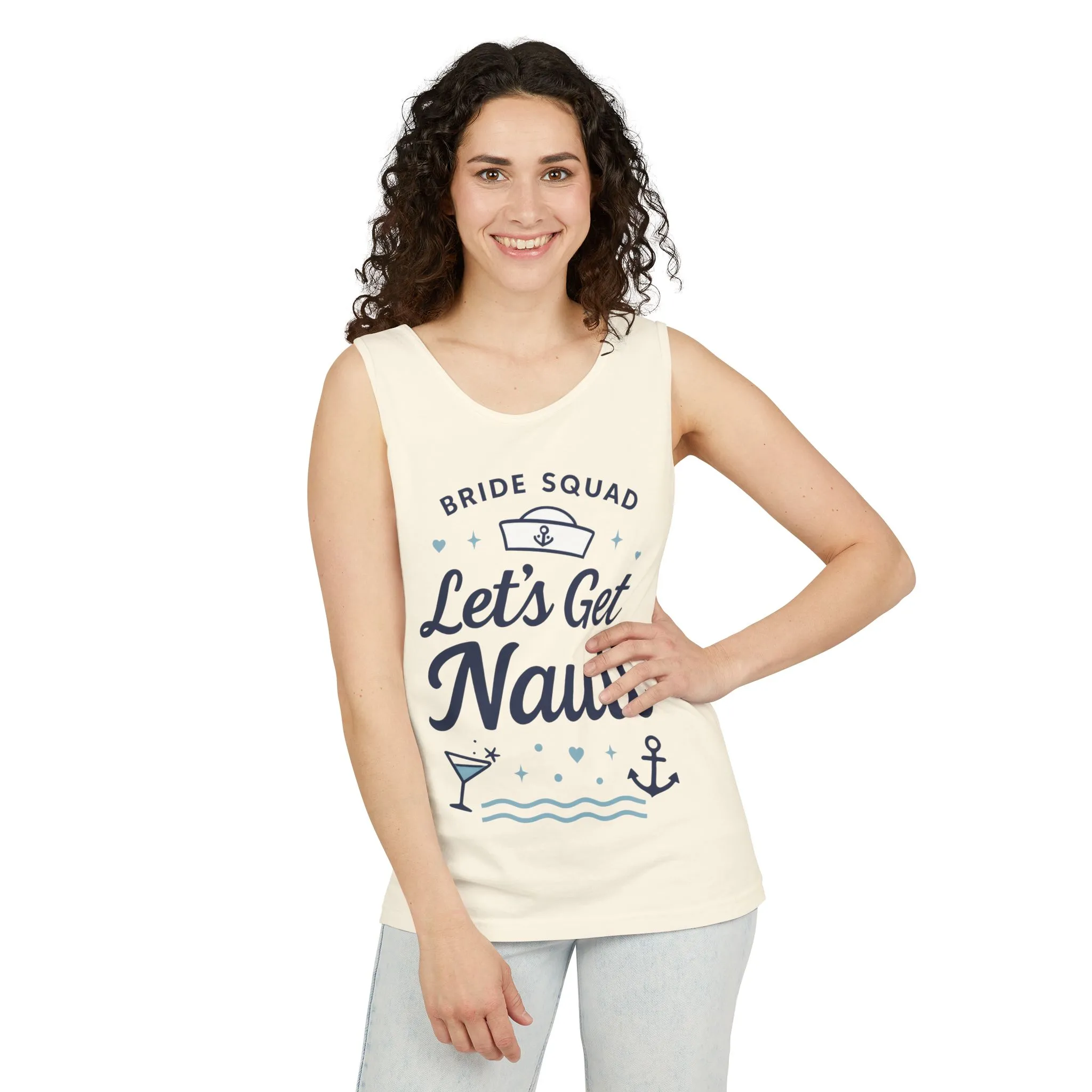 Lets Get Nauti Tank Top, Nautical Bachelorette Party Tee, Bride Squad Gift, Bridesmaid Hen Party Top, Fun Nautical Wedding Shirt - Image 4