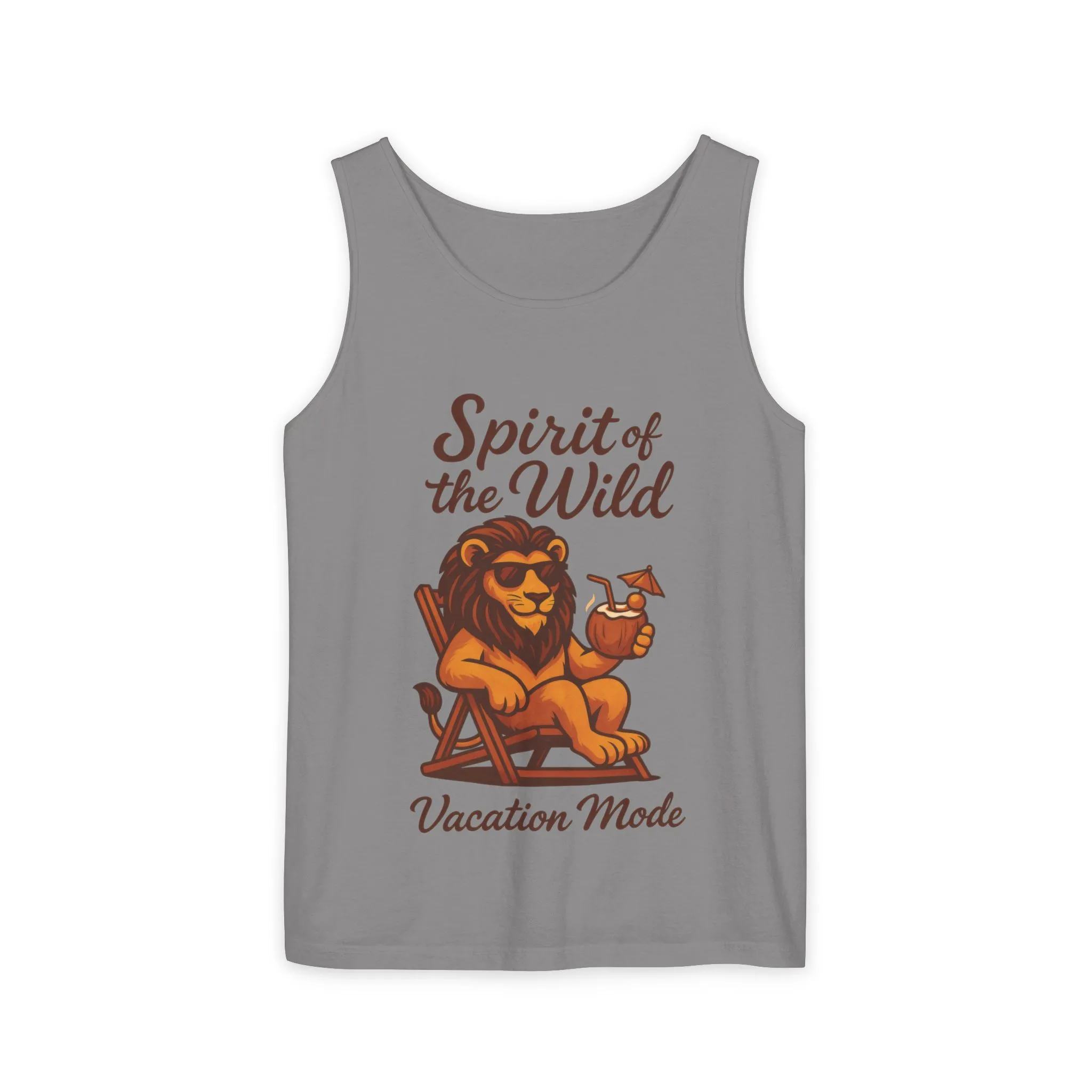 Spirit of the Wild Lion Tank Top - Vacation Mode Funny Summer Sleeveless Shirt for Men, Summer Wear, Graphic Tees, Beach Outfit - Image 5