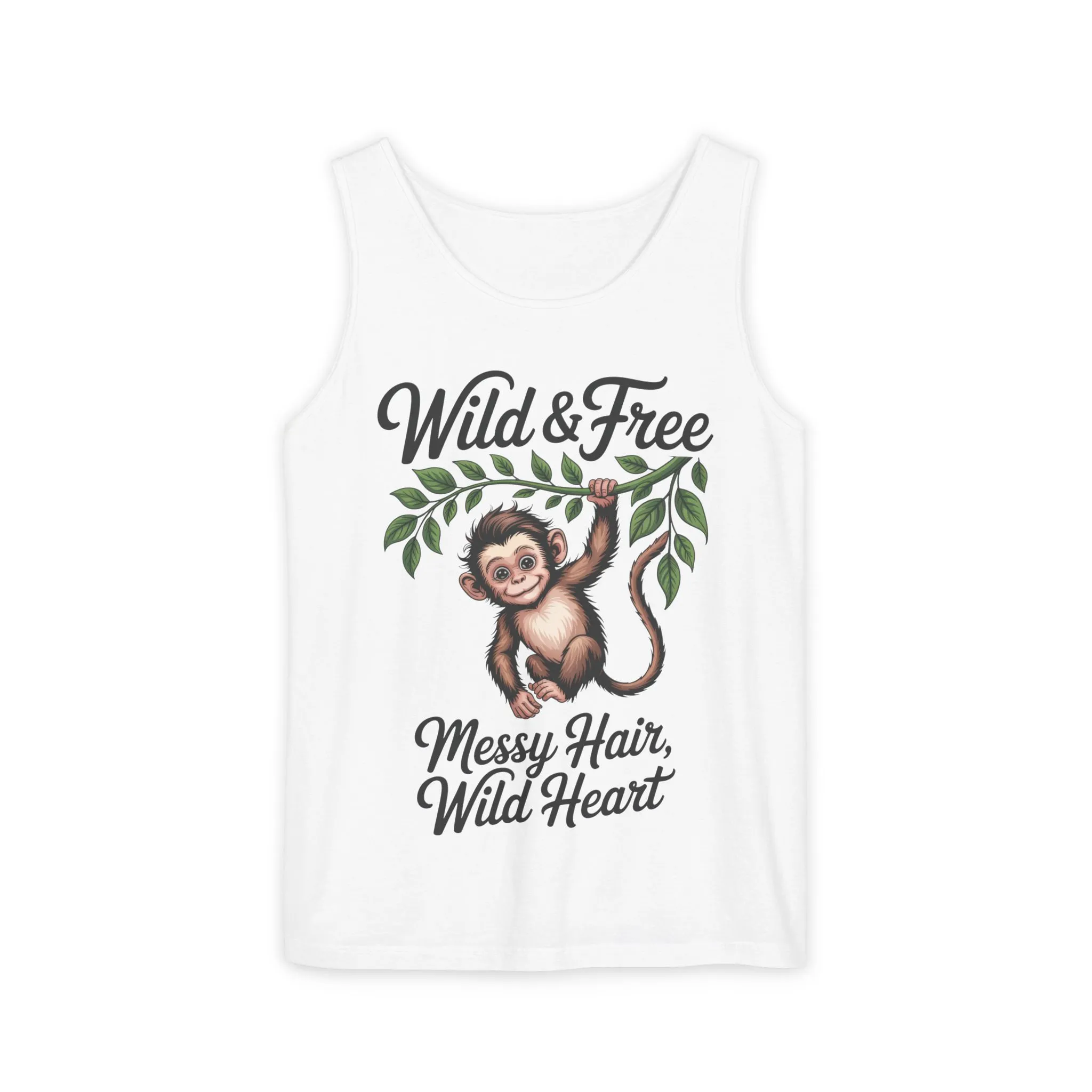 Wild & Free Monkey Tank Top, Messy Hair Wild Heart Womens Tank, Cute Jungle Animal Shirt, Boho Adventure Tank, Fun Nature Lover Gift - Image 4