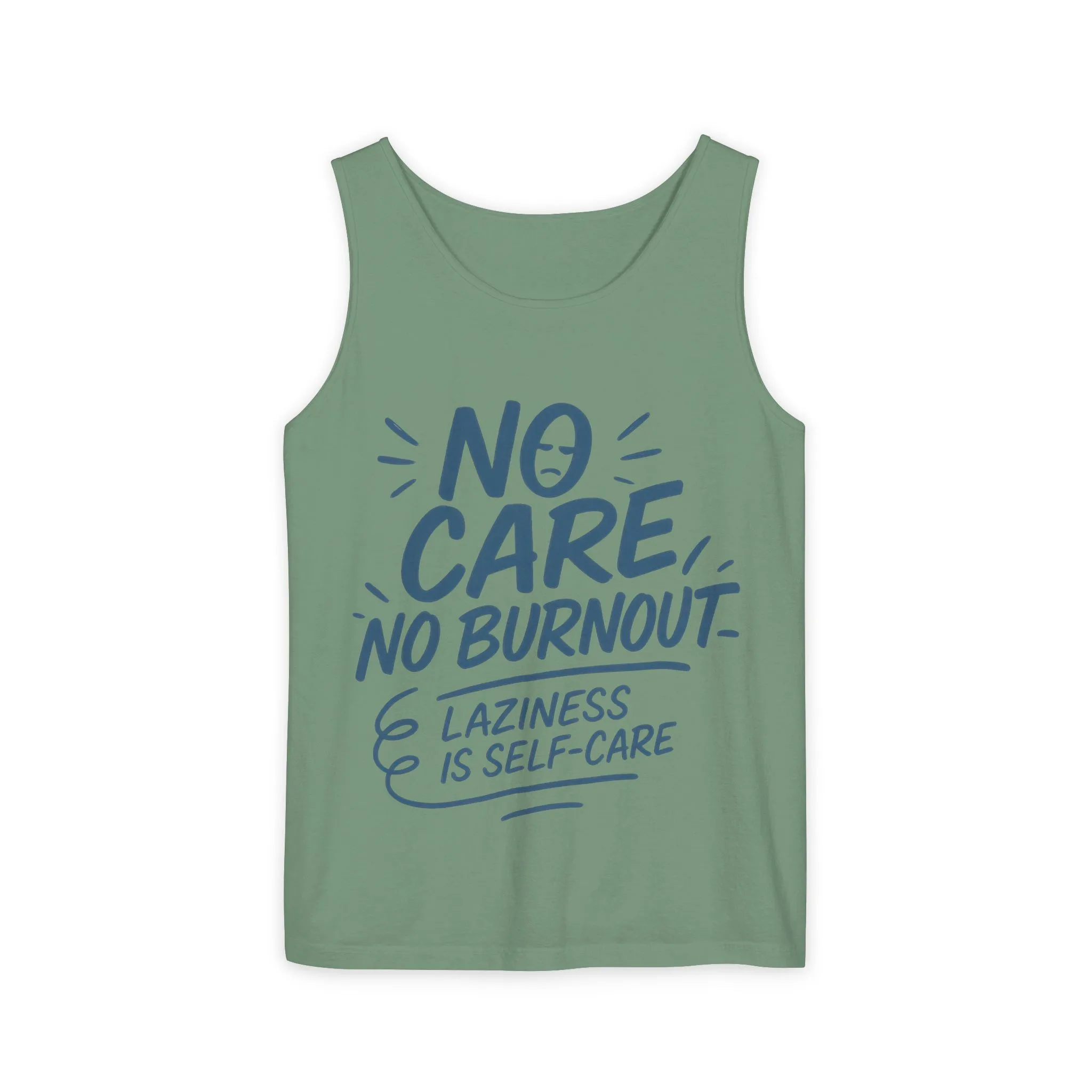 Mens Lazy Life Tank Top, No Care No Burnout Funny Quote, Workout Gym Sleeveless Shirt, Humor Gift for Him, Gift for Mental Health Awareness - Image 2