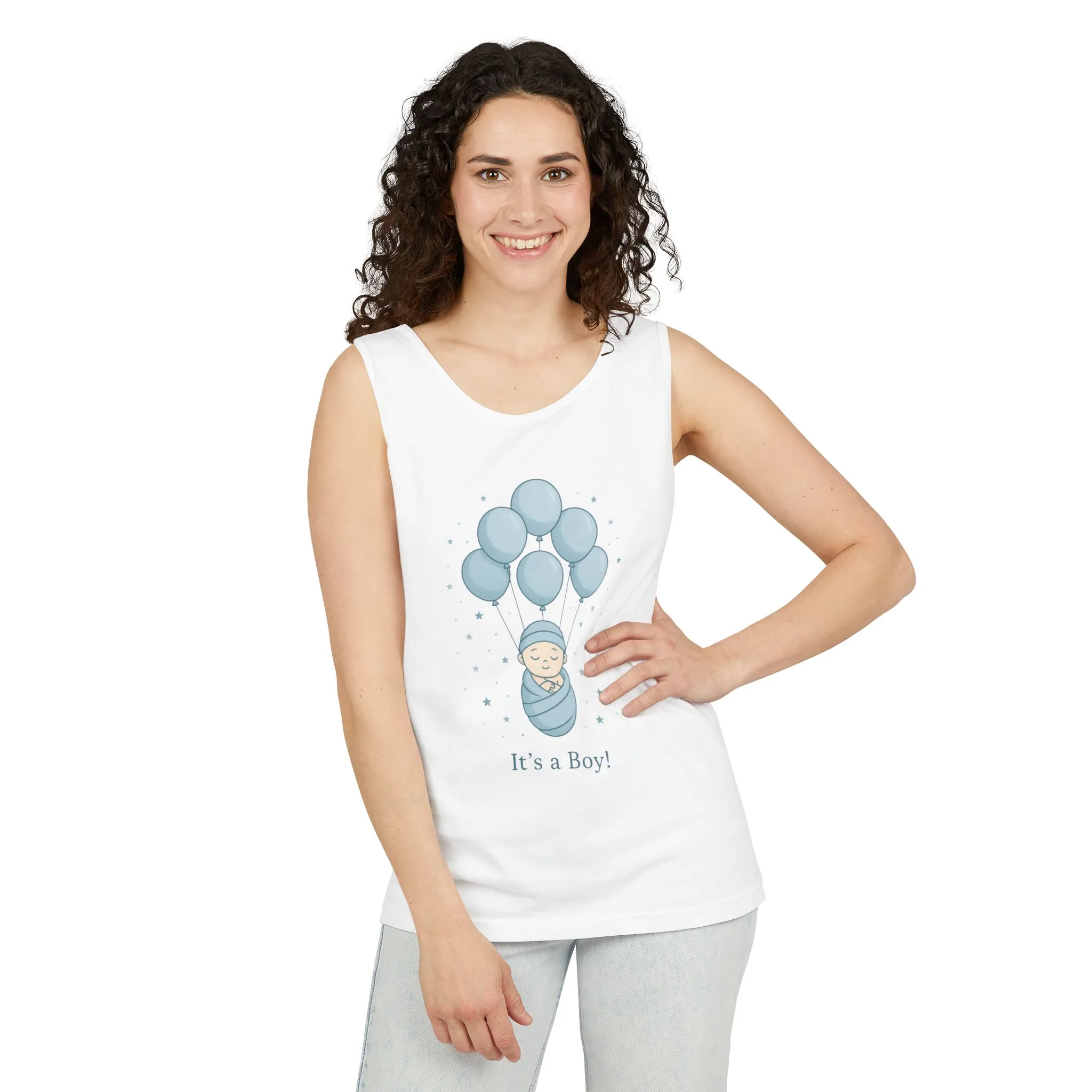 Its a Boy Maternity Tank Top, Baby Boy Pregnancy Announcement Tank, Gender Reveal Mom To Be Gift, Expecting Baby Shower Top - Image 4