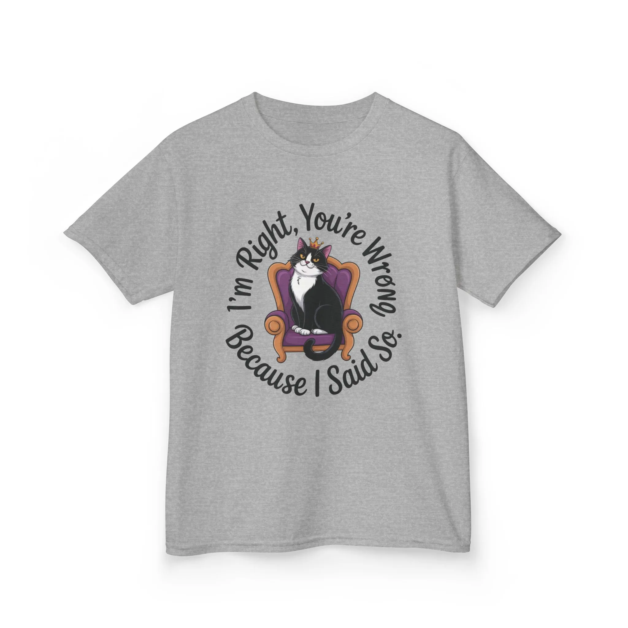 Girls Funny Sassy Cat T-Shirt - I'm Right You're Wrong, Cute Gift for Cat Lovers, Humor Tee for Teens, Birthday Gift,Tee for Confident Teens - Image 5