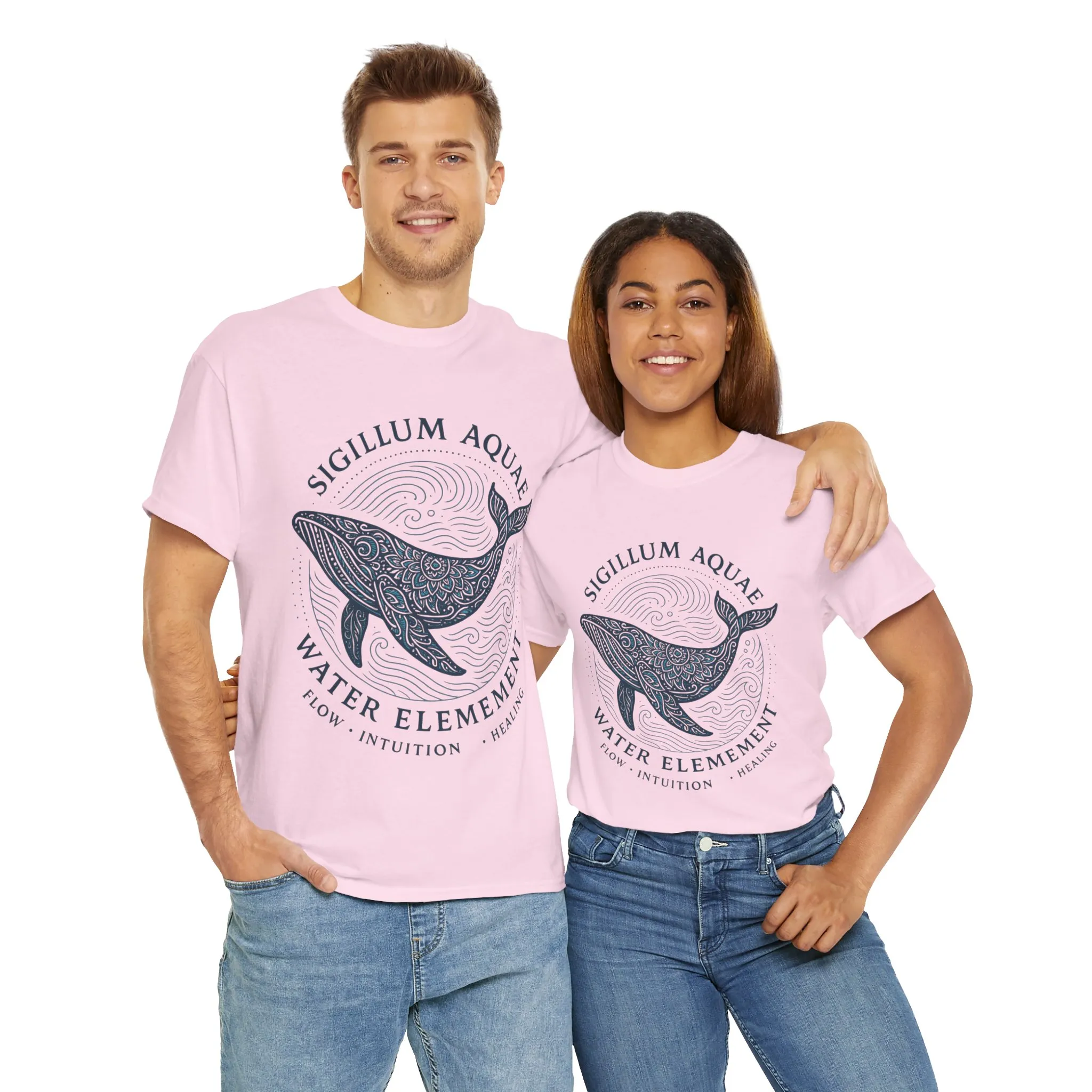 Water Element Whale Tee, Sigillum Aquae Symbol, Flow Intuition Healing, Spiritual Ocean Totem Tee, Nature Energy Shirt, Mindfulness Fashion - Image 36