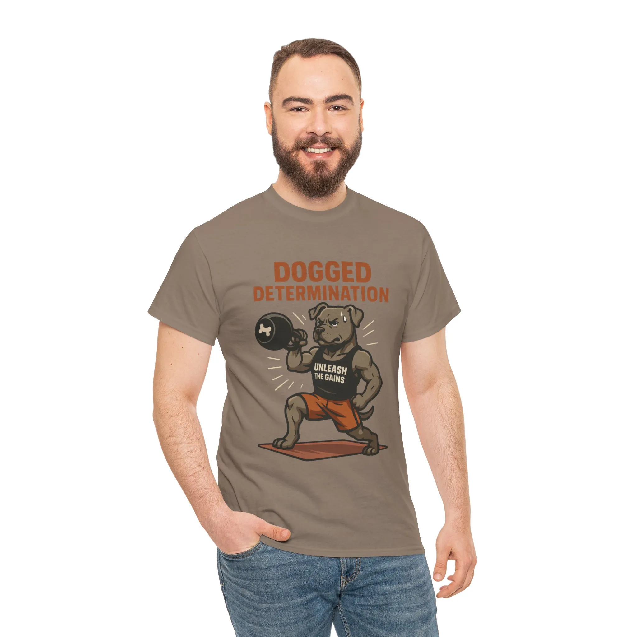 Funny Gym Dog T-Shirt for Men, Workout Bulldog Graphic Tee, Fitness Motivation Shirt, Dog Lover Gift, Dogged Determination Gym Tee - Image 8