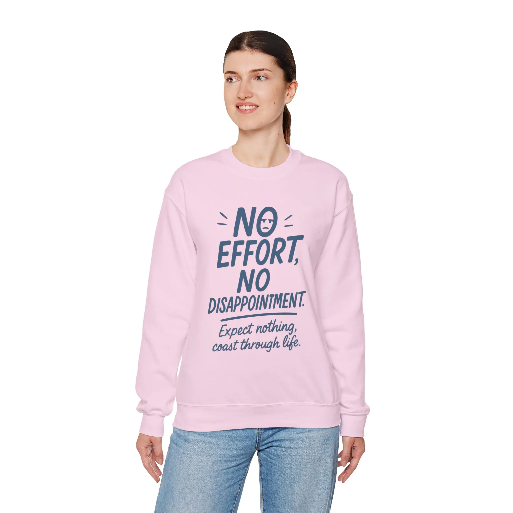 Funny Lazy Life Womens Crewneck Sweatshirt, No Effort No Disappointment Quote, Cozy Relaxed Fit Pullover, Gift for Her - Image 18