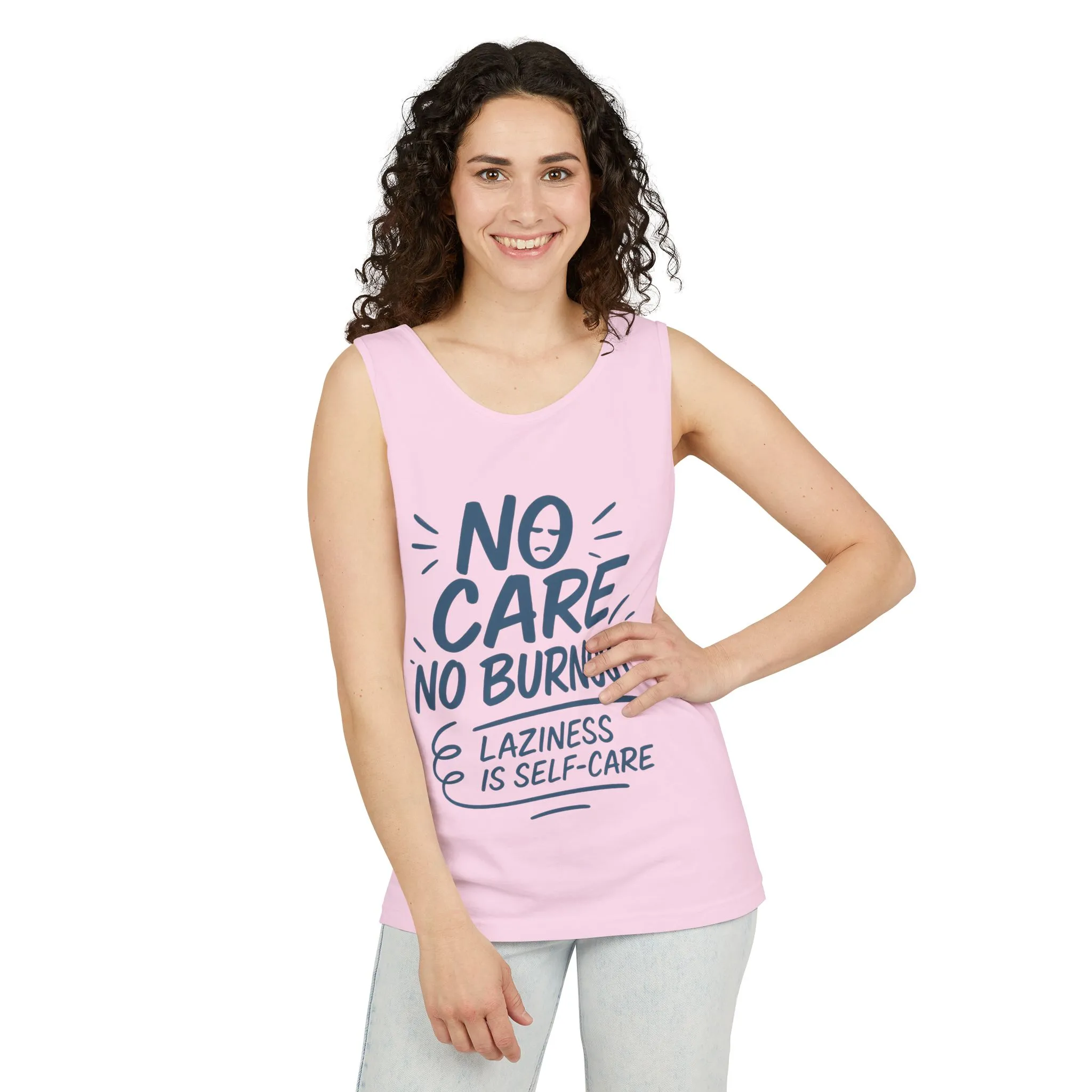 No Care No Burnout Womens Tank Top, Funny Self-Care Quote, Lazy Life Gym Workout Shirt, Casual Sleeveless Top, Relaxed Summer Apparel - Image 20
