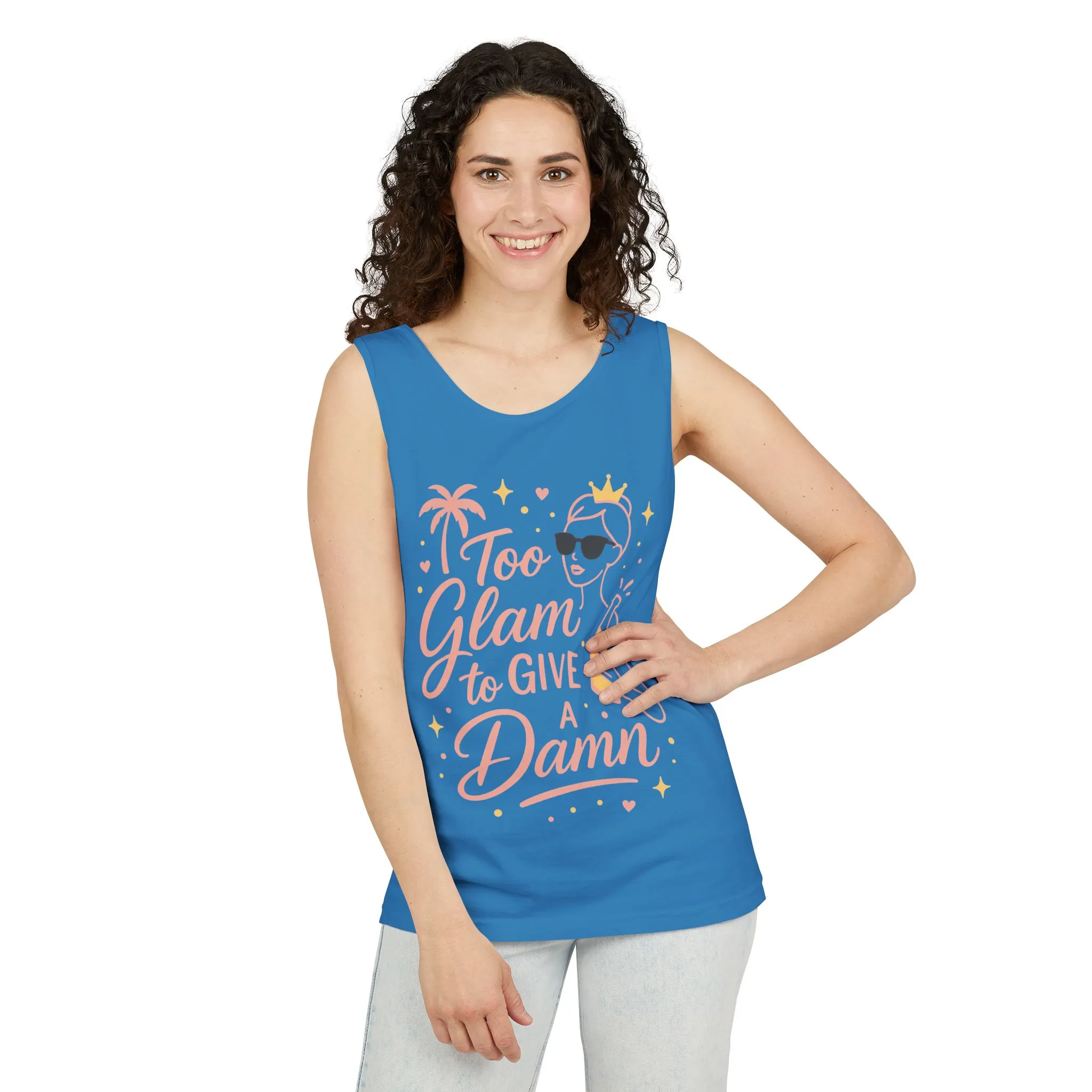 Too Glam to Give a Damn Bridal Party Tank Top, Bachelorette Party Tee, Bridesmaid Wedding Tee, Hen Party Top, Bridal Shower,Bridesmaids Gift - Image 2