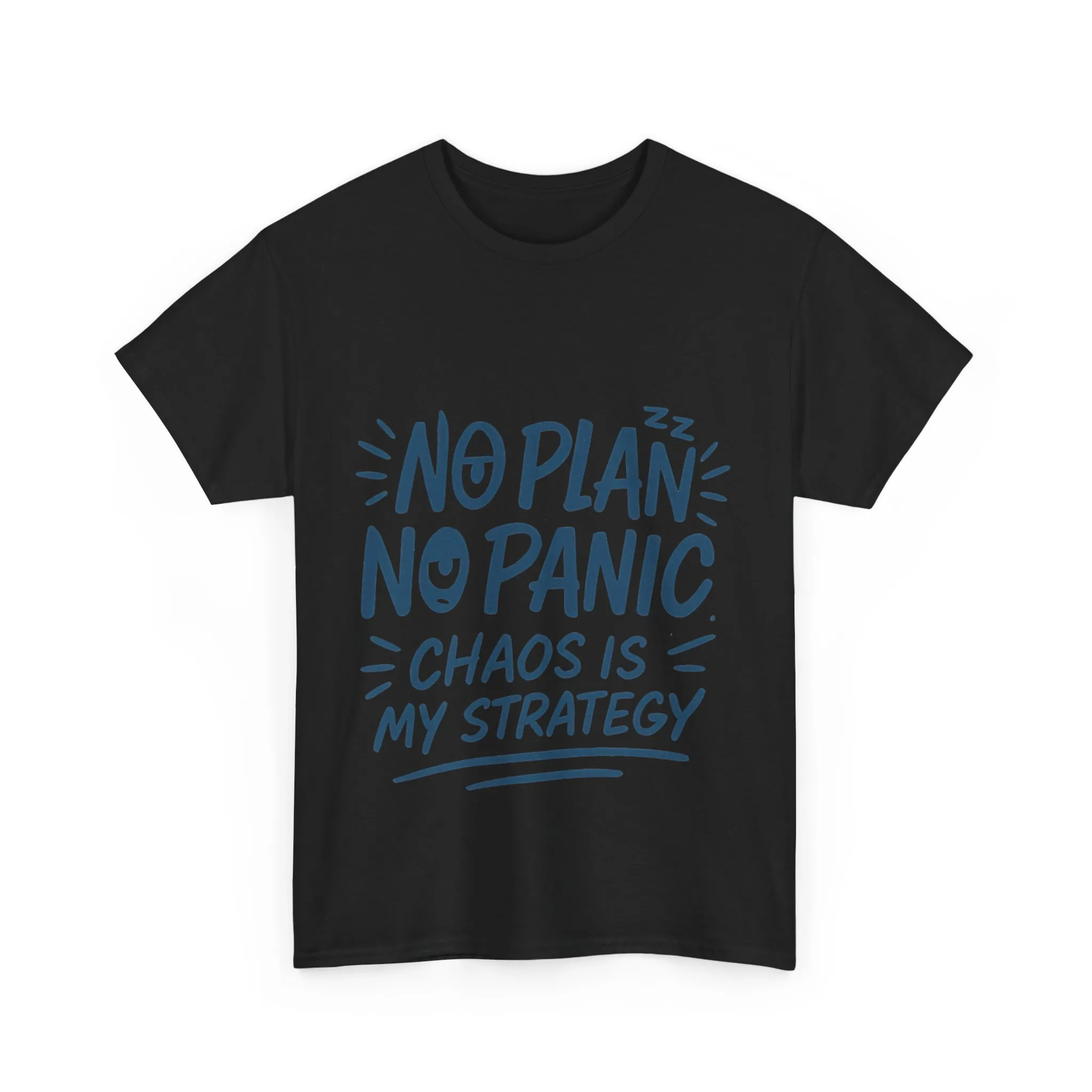 Funny Chaos Quote Mens T-Shirt, No Plan No Panic Humor Shirt, Casual Graphic Tee Gift for Him, Relaxed Fit - Image 28