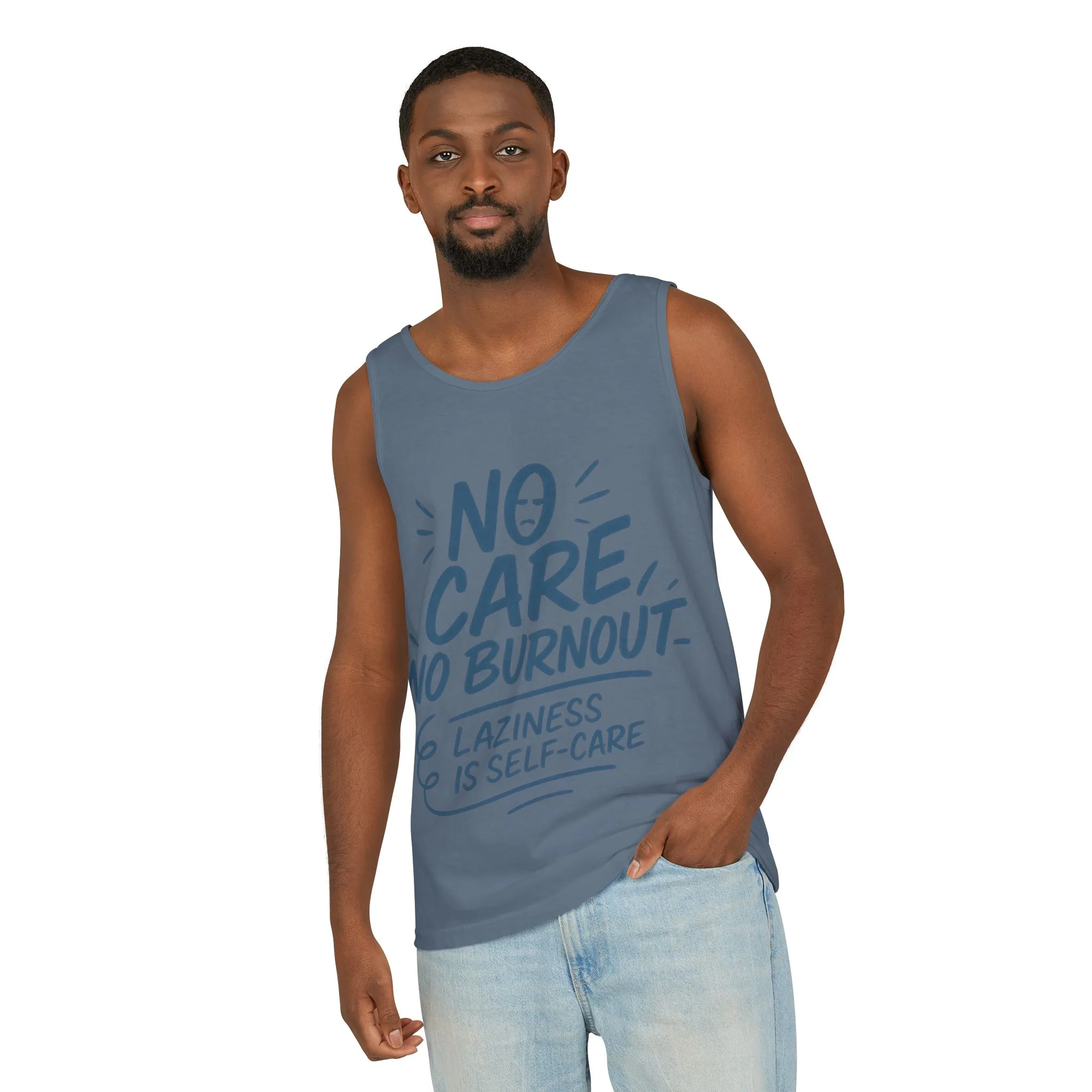 Mens Lazy Life Tank Top, No Care No Burnout Funny Quote, Workout Gym Sleeveless Shirt, Humor Gift for Him, Gift for Mental Health Awareness - Image 20