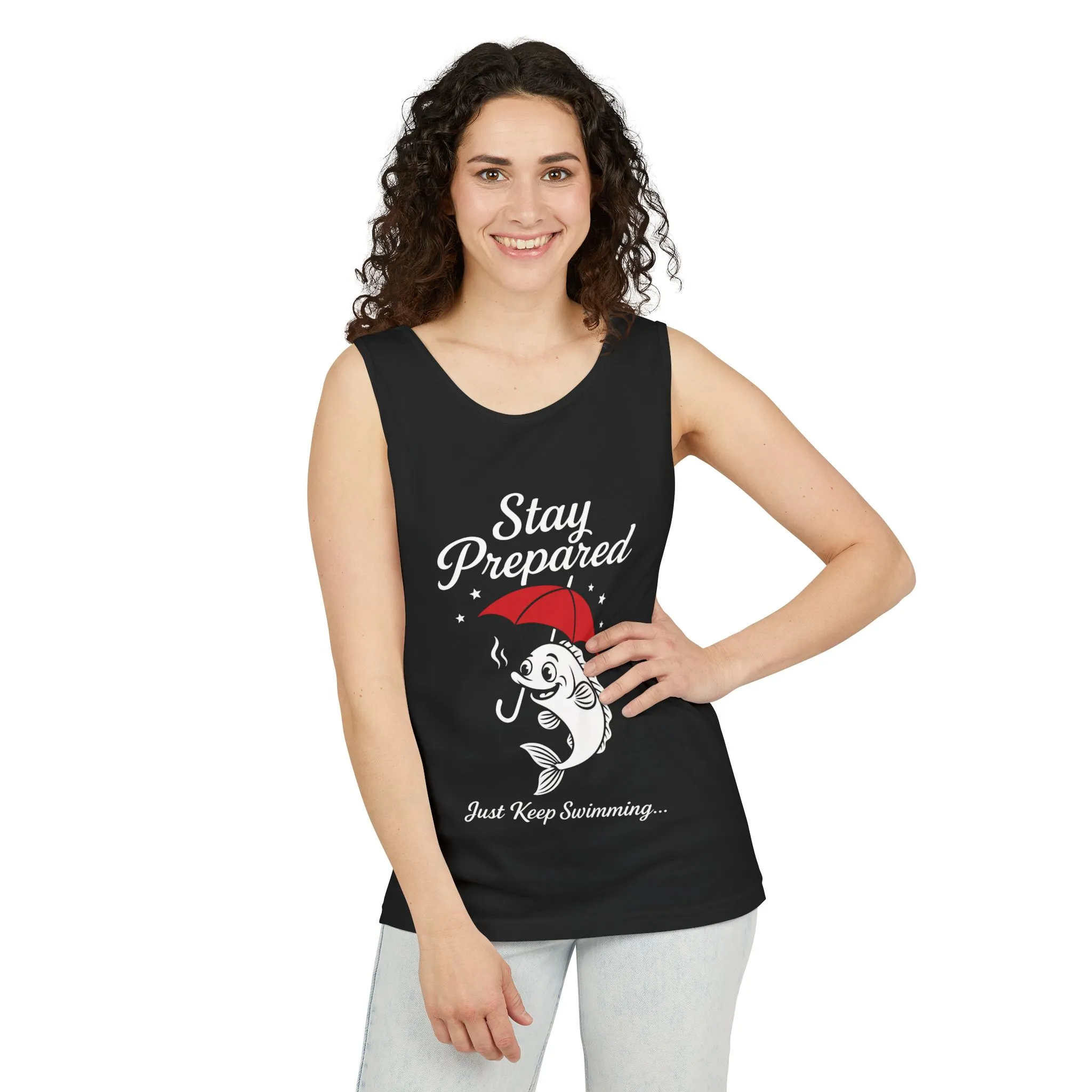 Stay Prepared Fish Womens Tank Top - Funny Just Keep Swimming Sleeveless Shirt - Cute Nautical Summer Top, Beachwear, Pool Party Must-Have - Image 8