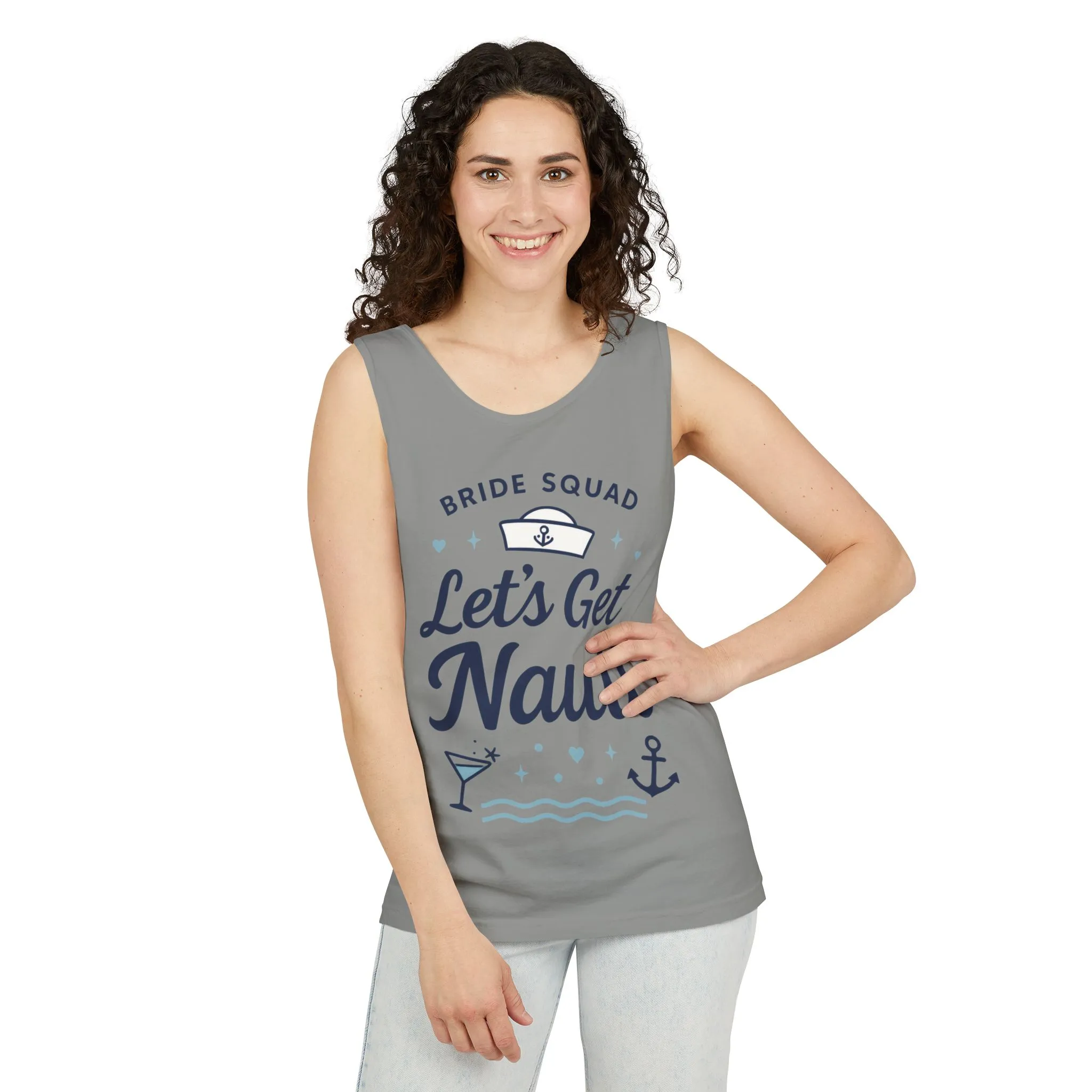 Lets Get Nauti Tank Top, Nautical Bachelorette Party Tee, Bride Squad Gift, Bridesmaid Hen Party Top, Fun Nautical Wedding Shirt - Image 14