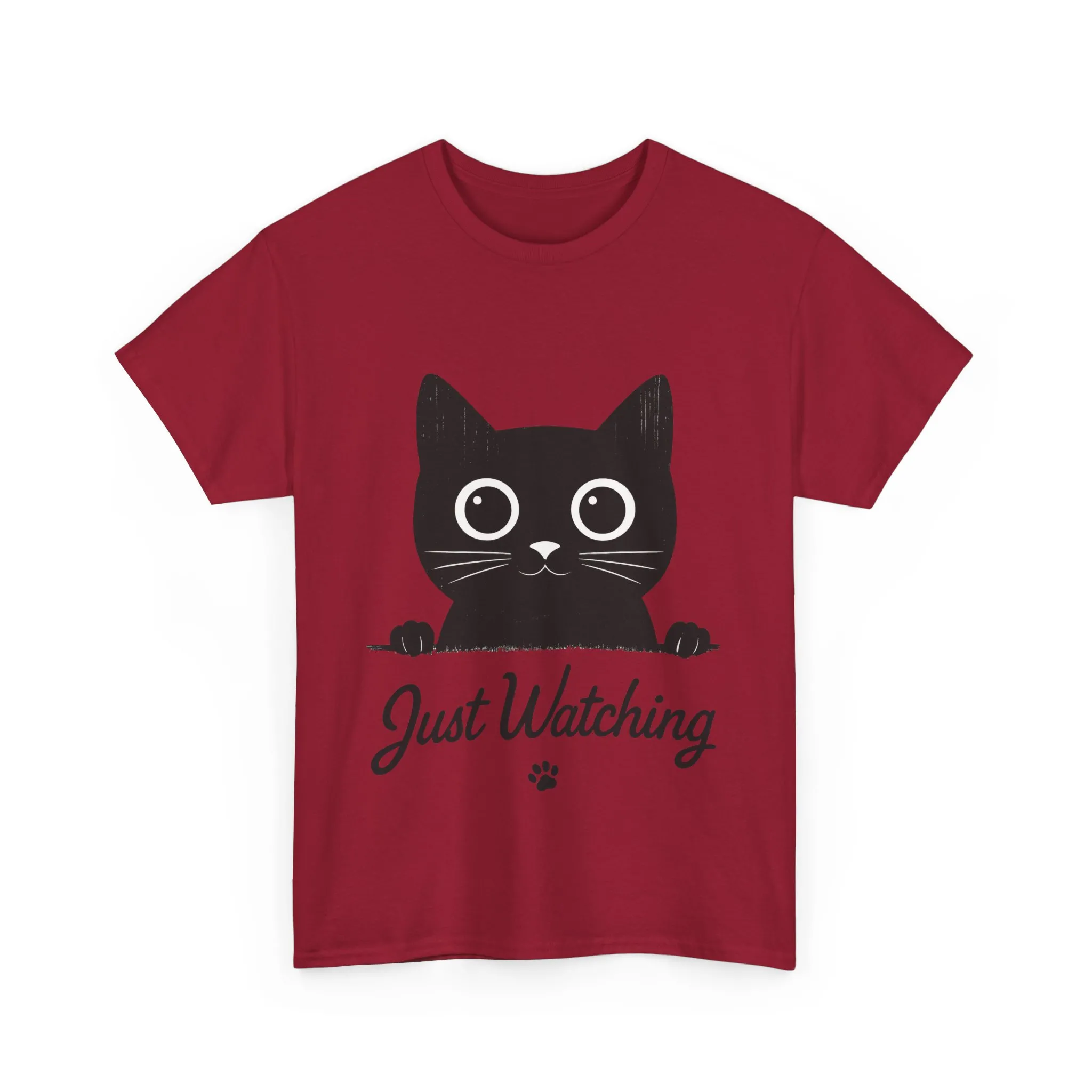 Cute Black Cat Shirt for Women - Just Watching Minimalist Kitty Tee - Funny Cat Lover Gift, Funny Pet Lover Gift, Animal Lover Tee - Image 28