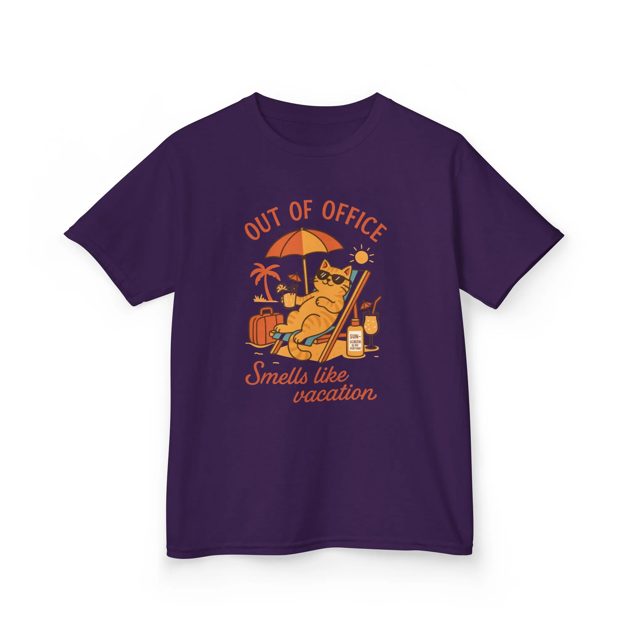 Funny Cat Vacation T-Shirt for Kids, Out of Office Beach Shirt, Summer Holiday Tee, Summer Fun, Beachwear, Travel Tee, Gift for Kids - Image 22