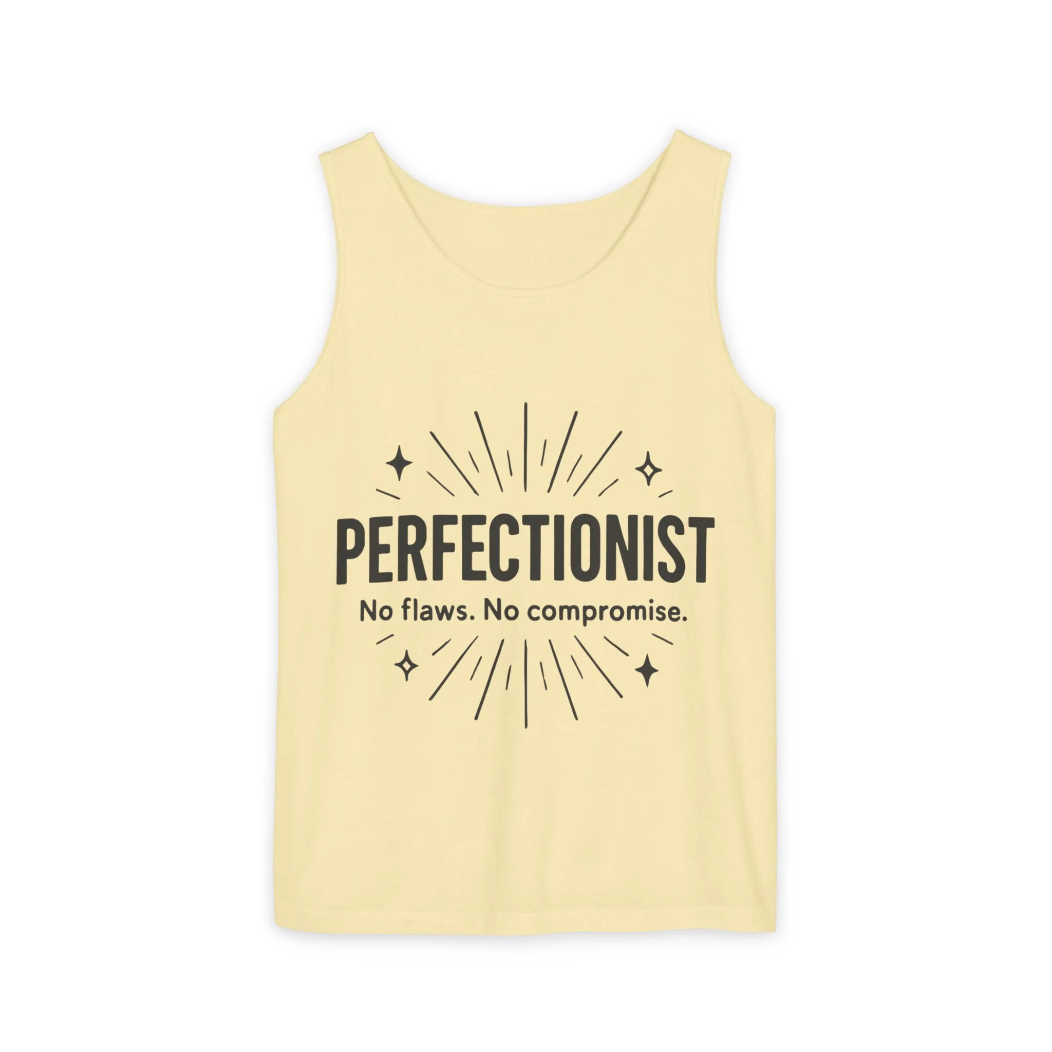 Mens Perfectionist Tank Top, No Flaws No Compromise, Minimal Bold Graphic Tee, Gift for OCD, Clean Freak, or Detail-Oriented Men - Image 21