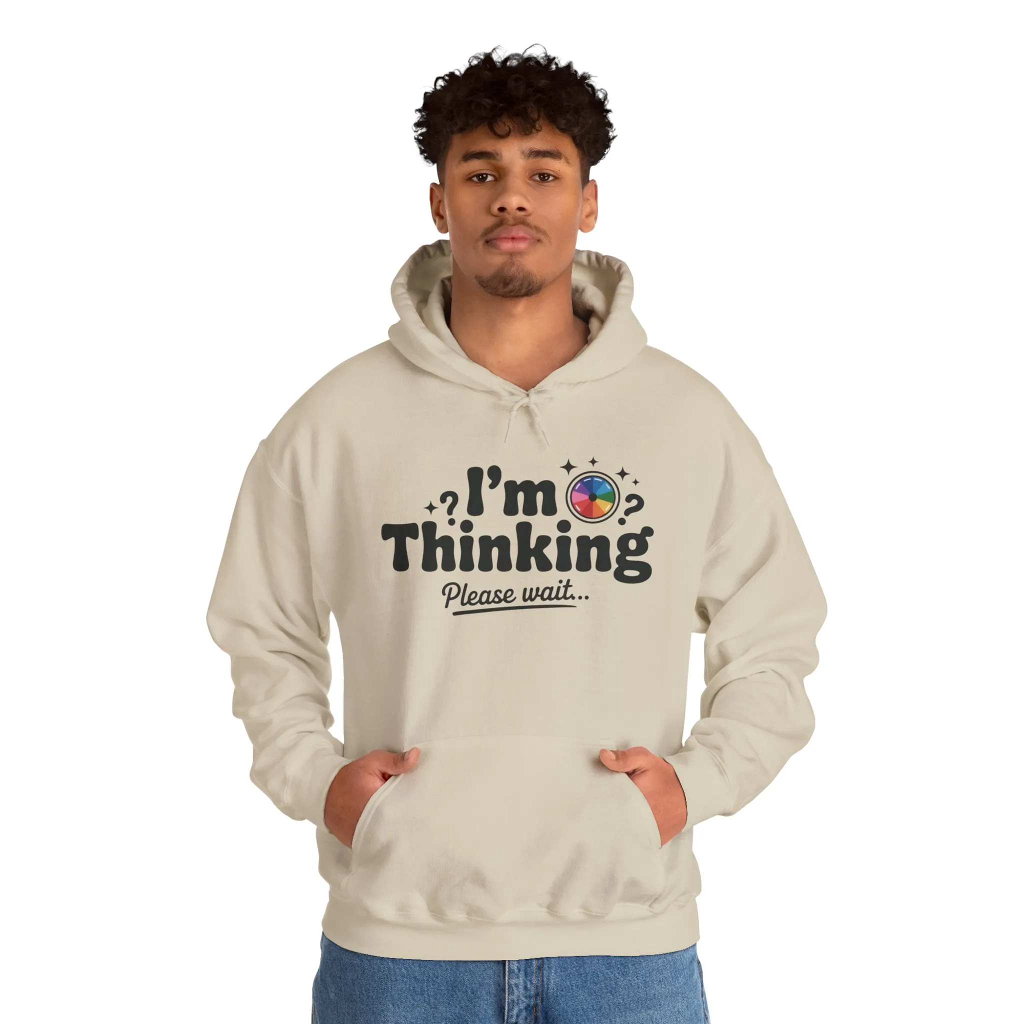 Funny - Im Thinking Please Wait - Mens Hoodie, Cute Geeky Gift for Introverts, Programmers, Designers, Fun Humor Hoodie, Gift for Adults - Image 5