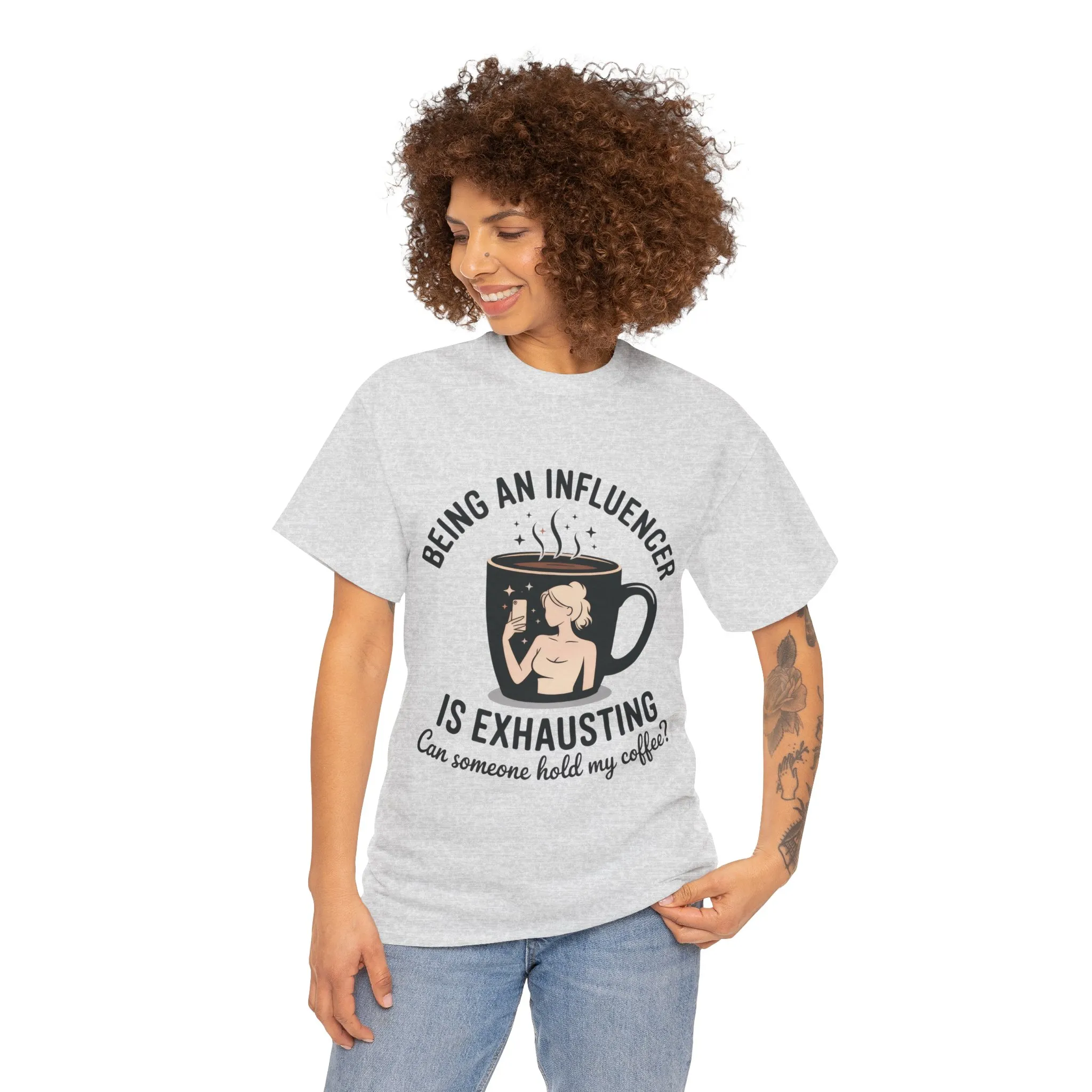 Social Media Humor Tee, Funny Influencers Womens T-Shirt, Content Creators, instagram girl top, tiktok fashion, Perfect for Coffee Lovers - Image 29