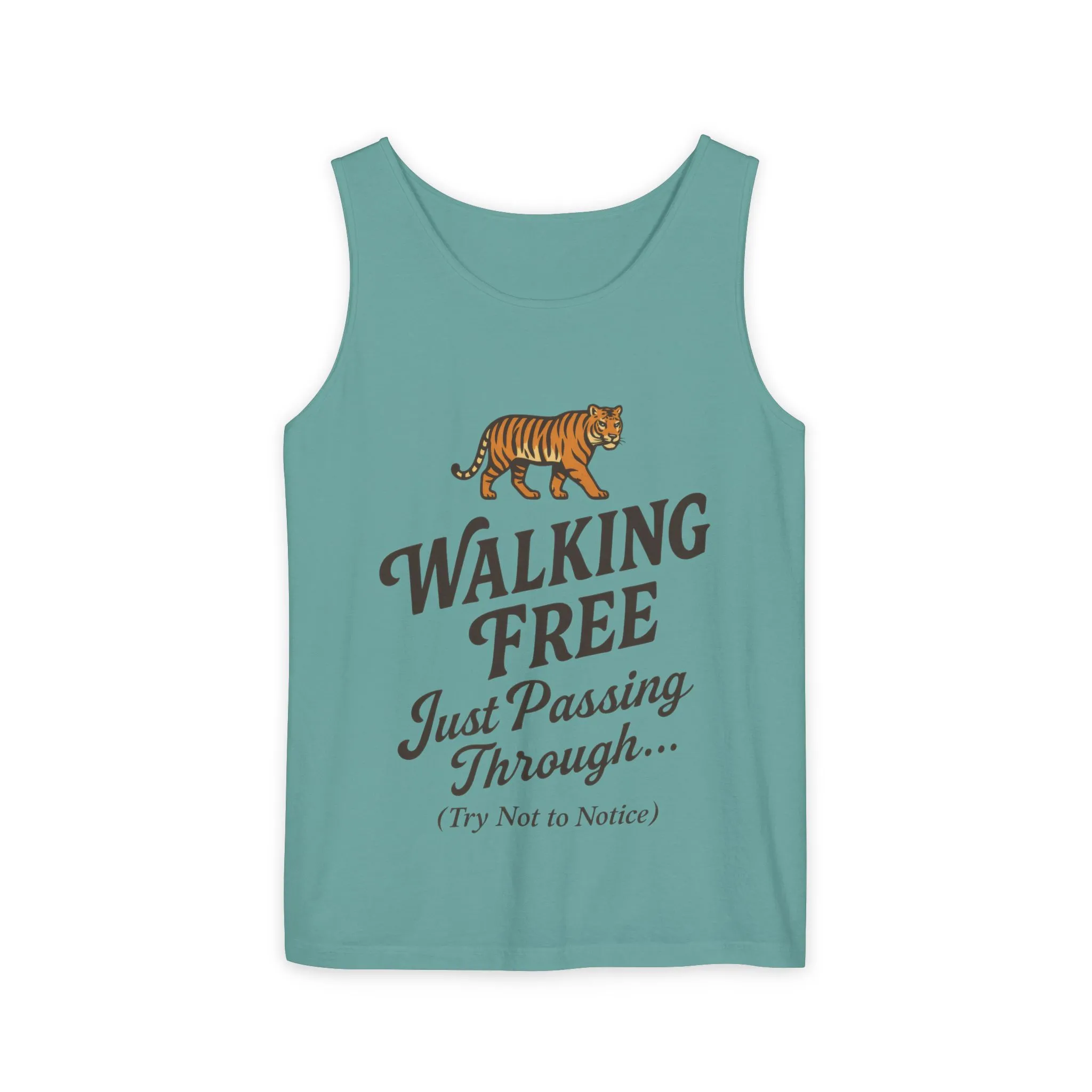 Walking Free Mens Tiger Tank Top, Funny Sleeveless Shirt - Wild Animal Summer Top, Mens Beachwear, Gift for Wild Life Lovers - Image 2