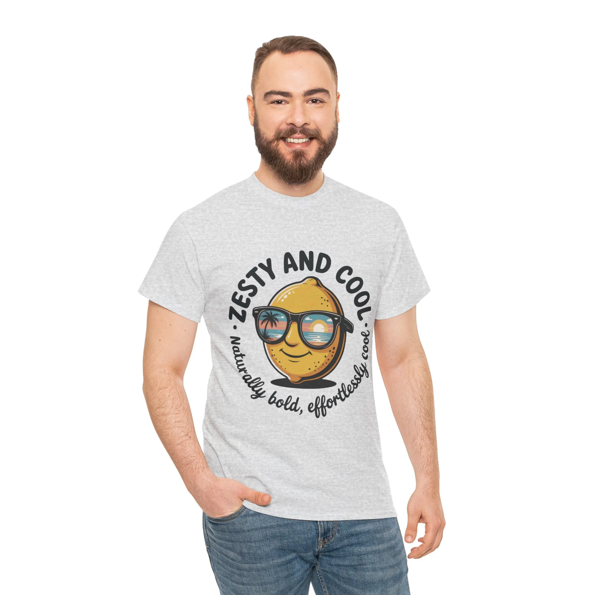 Zesty and Cool Mens Tee, Stylish Casual Shirt, Summer Outing Apparel, Fun Gift for Friends, Lemon Graphic T-Shirt, Birthday Present Idea - Image 5