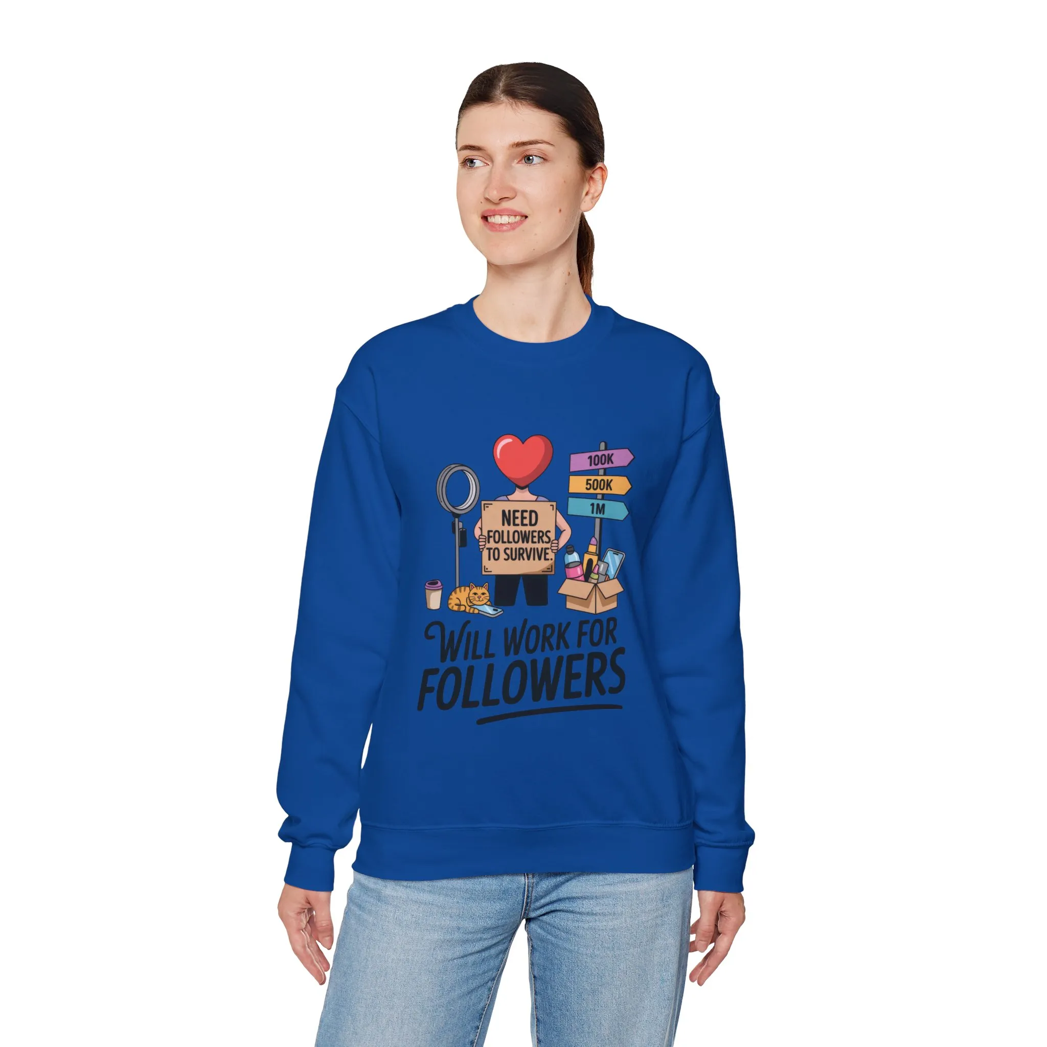 Funny Influencer Womens Sweatshirt, Social Media Sweatshirt, Humor Gifts, Crewneck for Influencers, Casual Wear, Womens Cozy Meme Top - Image 21