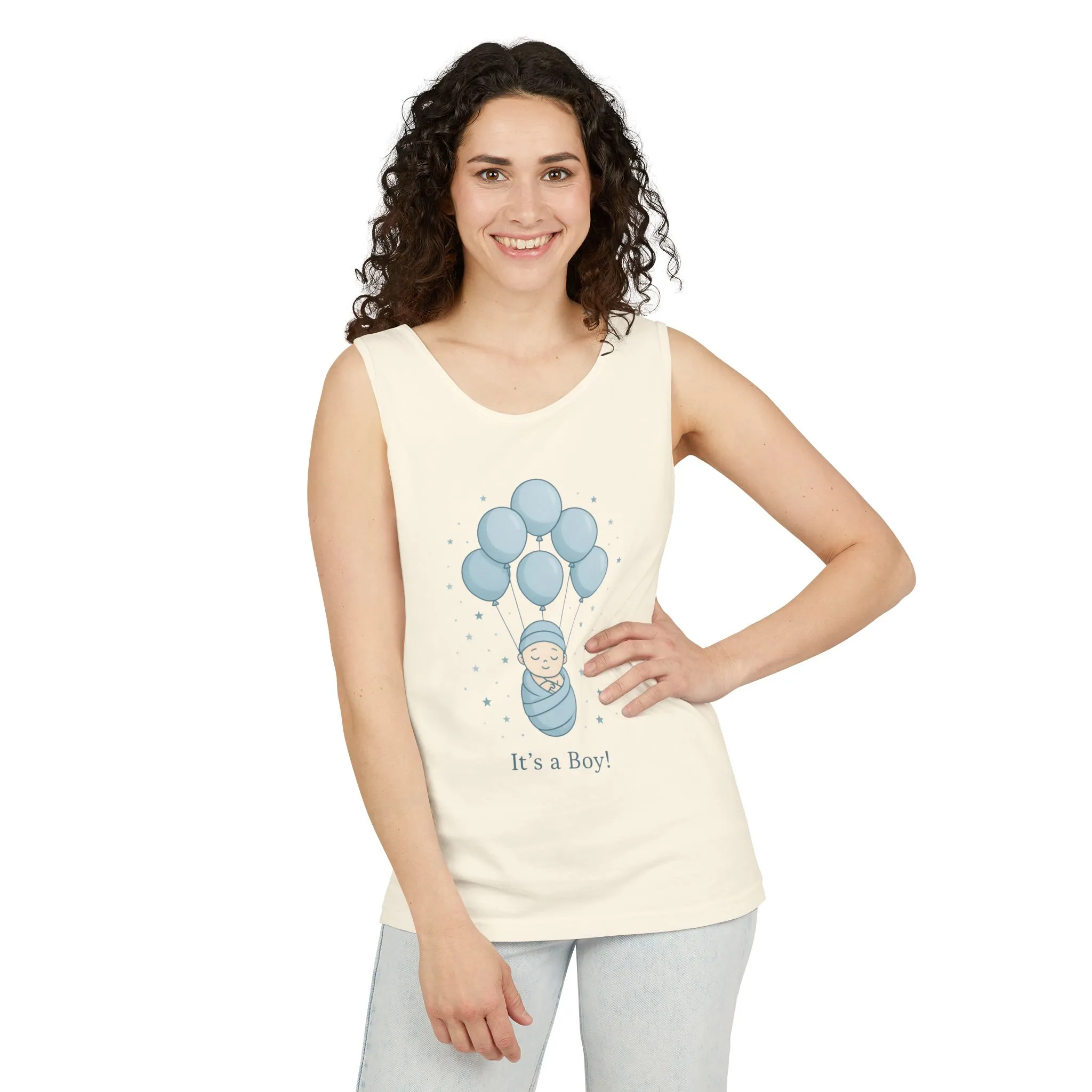 Its a Boy Maternity Tank Top, Baby Boy Pregnancy Announcement Tank, Gender Reveal Mom To Be Gift, Expecting Baby Shower Top - Image 6