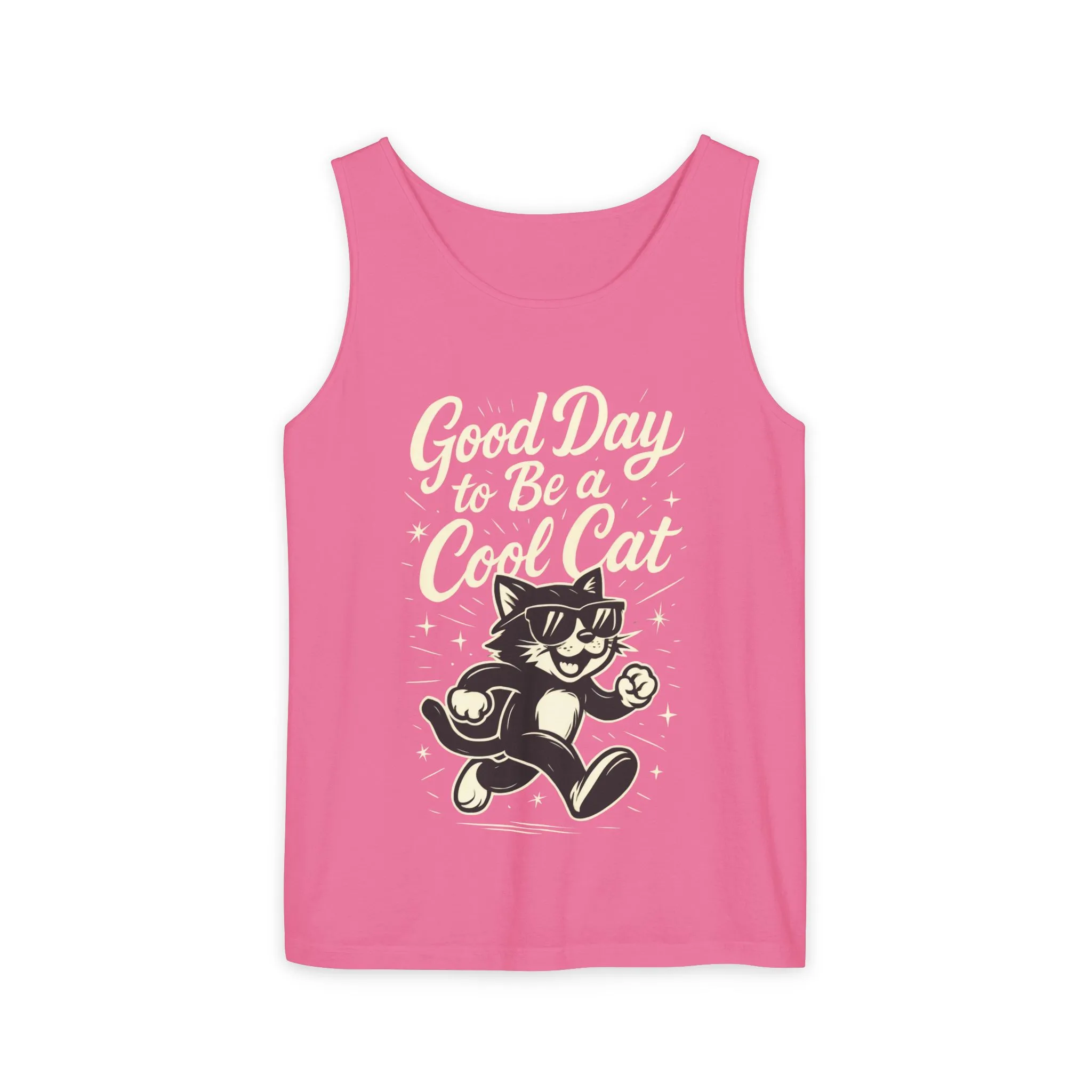 Cool Cat Womens Tank Top - Good Day to Be a Cool Cat Retro Kitty Sleeveless Shirt - Funny Summer Top, Gift for Cat Lovers - Image 17