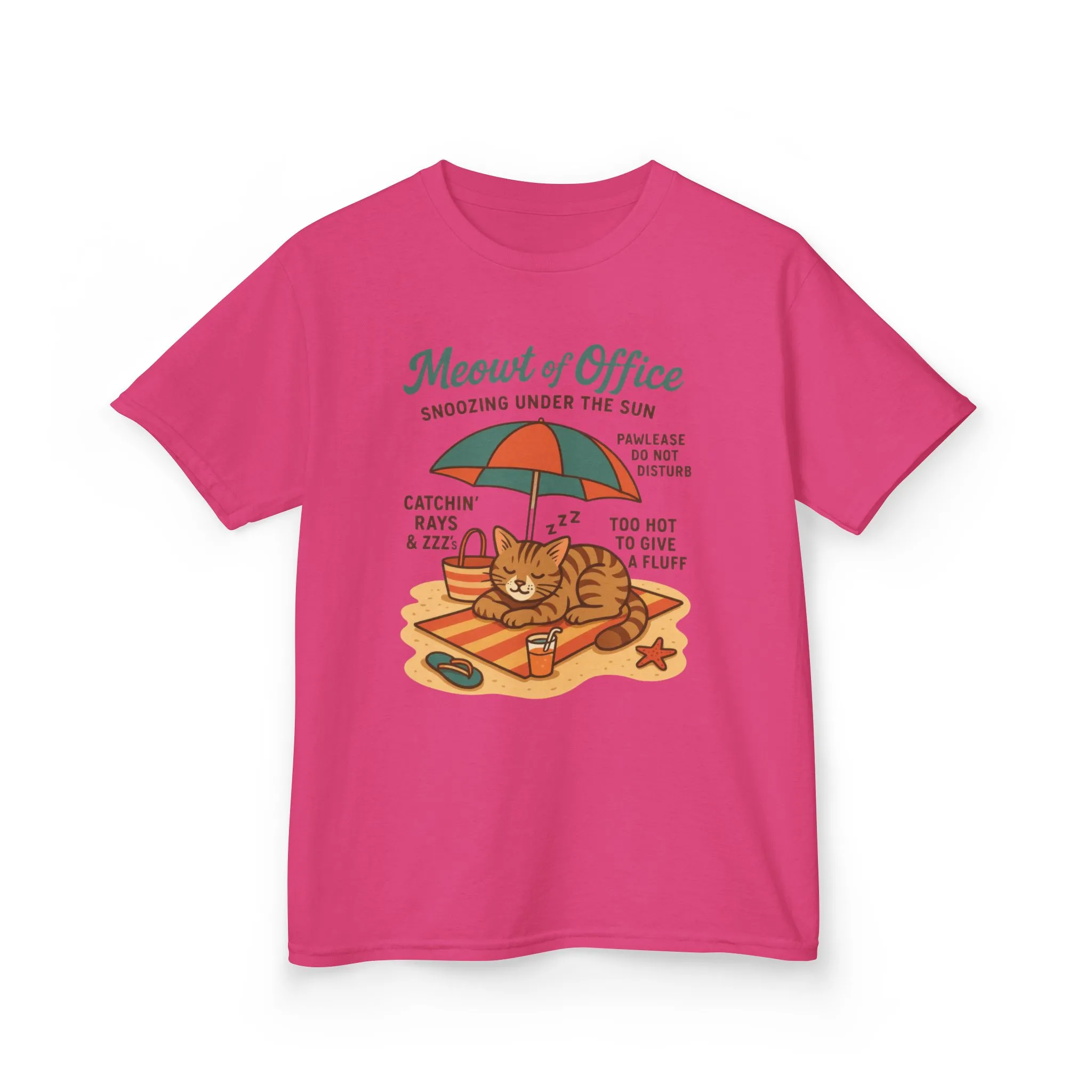 Kids Cat-Themed T-Shirt - Meowt of Office, Cute Summer Tee, Cat Lover Gift, Fun Playwear, Summer Beach Vacation Tee - Image 25