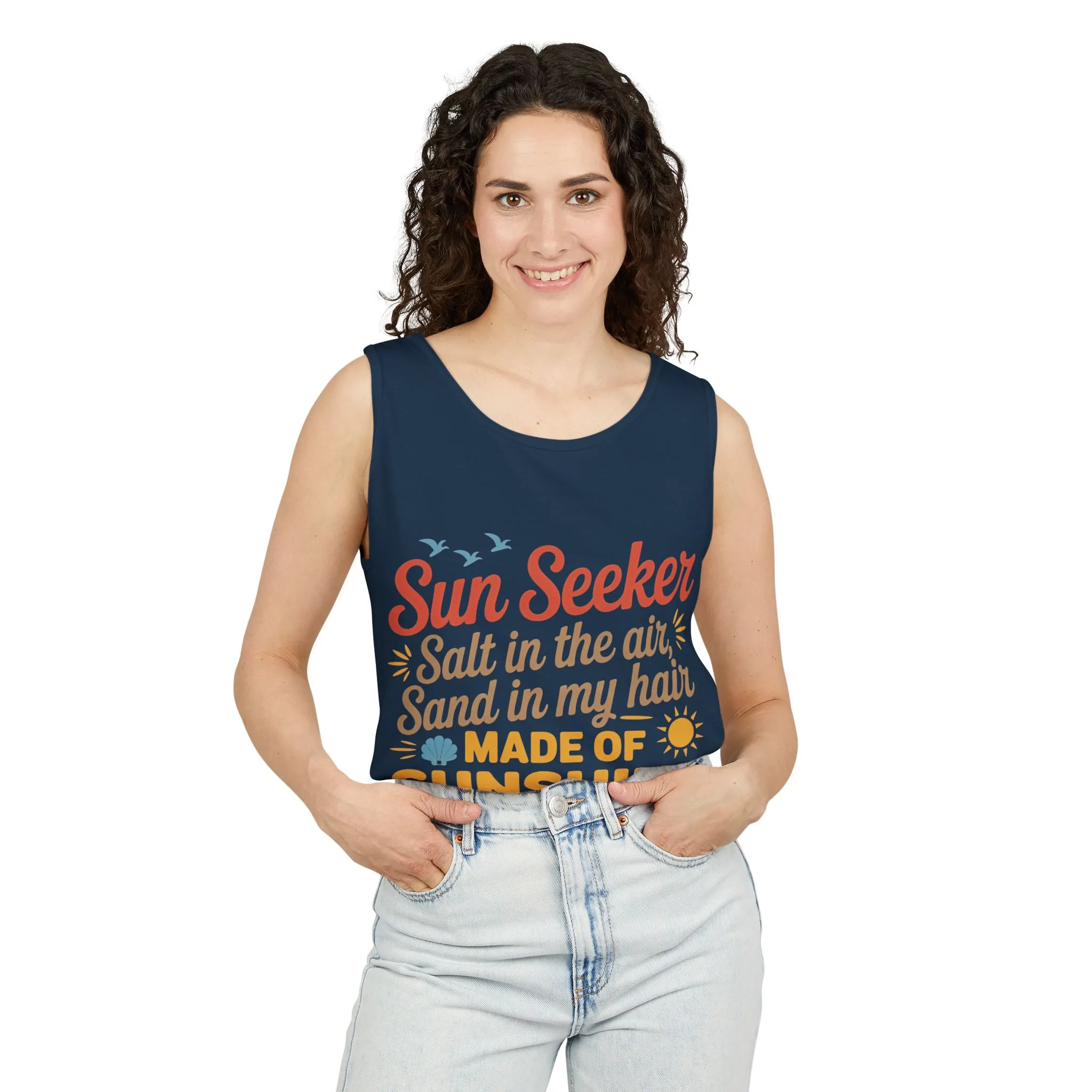 Sun Seeker Summer Quote Tank Top, Made of Sunshine Beach Vibes Tee, Ocean Breeze Please Tank Top for Women, Salt in the Air Sand Top - Image 23