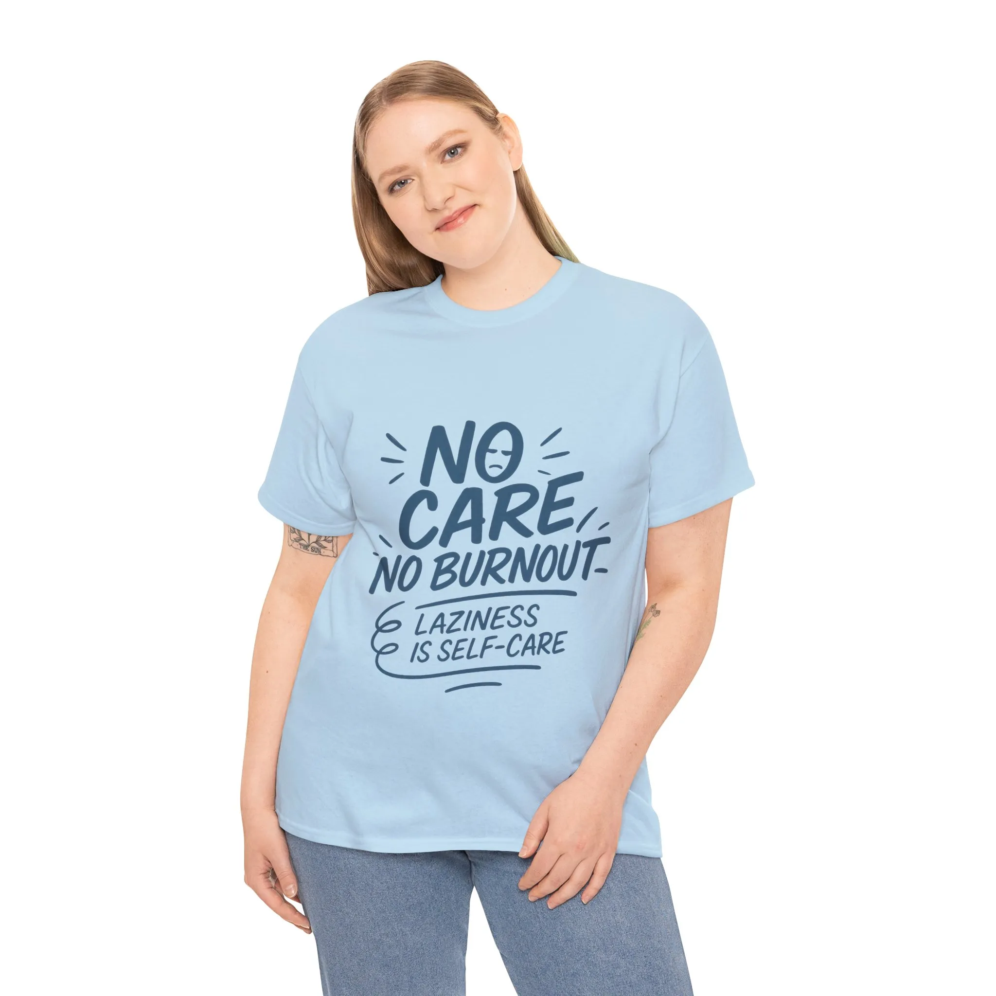 Funny Lazy Self-Care Womens T-Shirt, No Care No Burnout Quote Shirt, Casual Relaxed Fit Tee, Gift for Mental Health Awareness, Gift for Her - Image 36