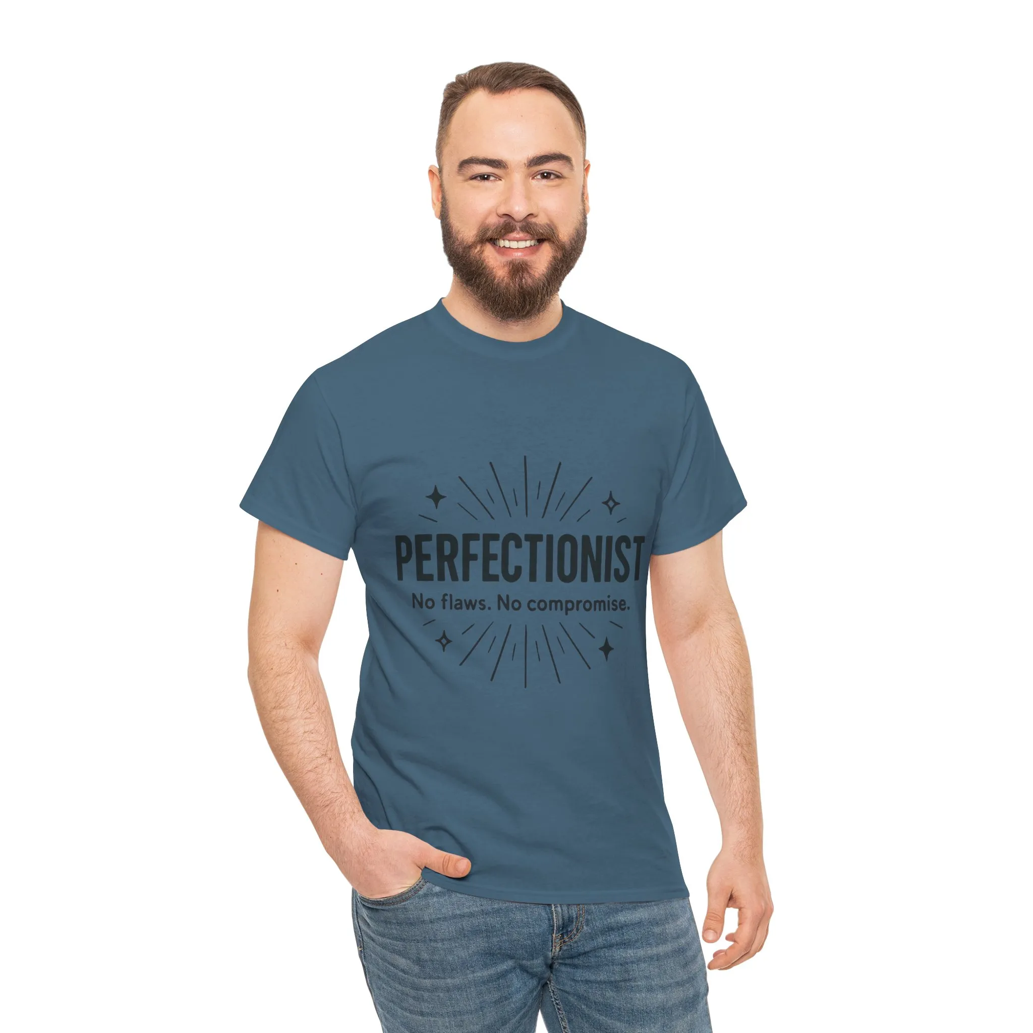 Mens Perfectionist T-Shirt, No Flaws No Compromise, Minimal Bold Graphic Tee, Gift for OCD, Clean Freak, or Detail-Oriented Men - Image 20