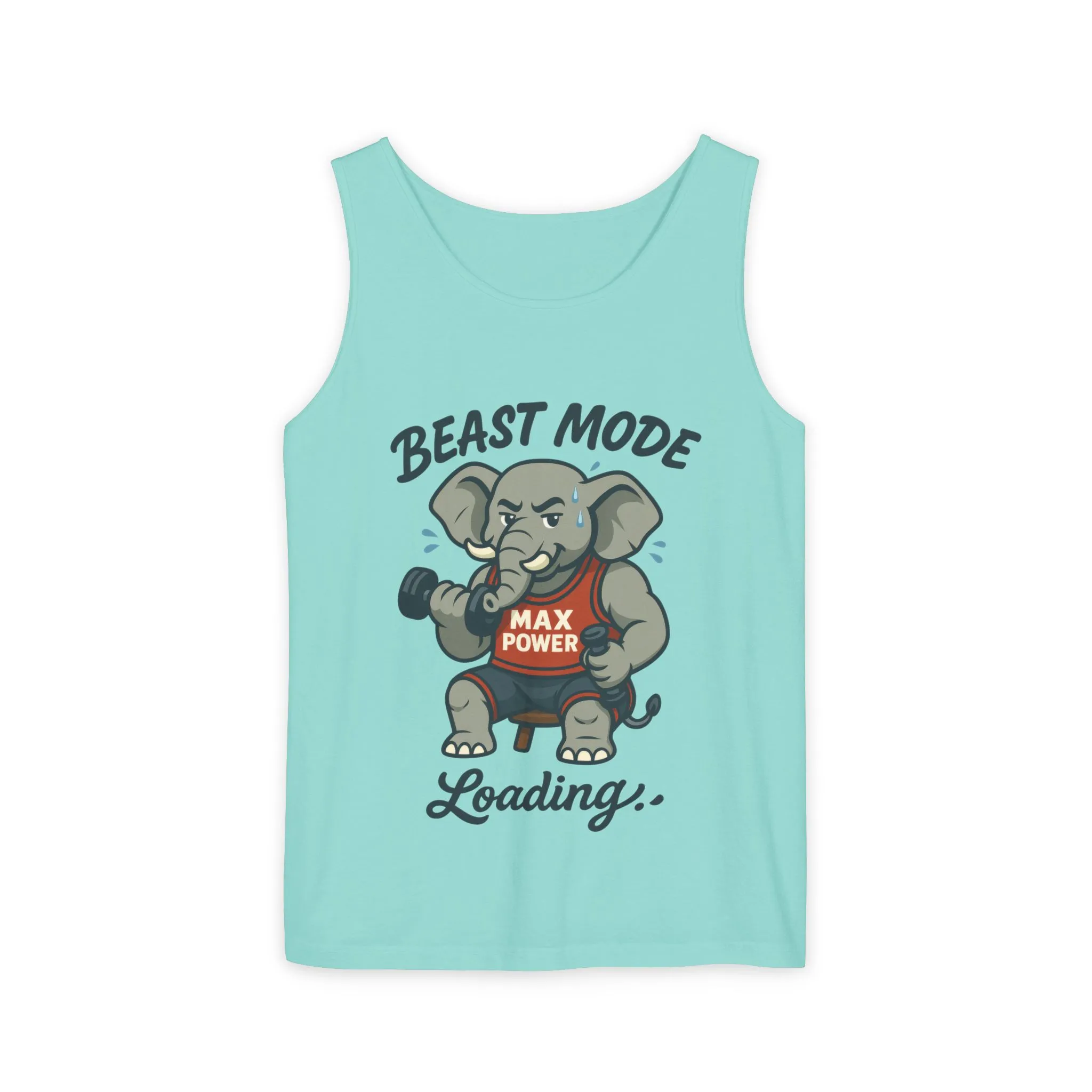 Beast Mode Elephant Gym Tank Top, Funny Workout Muscle Tank, Max Power Fitness Tank, Beast Mode Loading Mens Gym Top, Fitness Apparel - Image 9