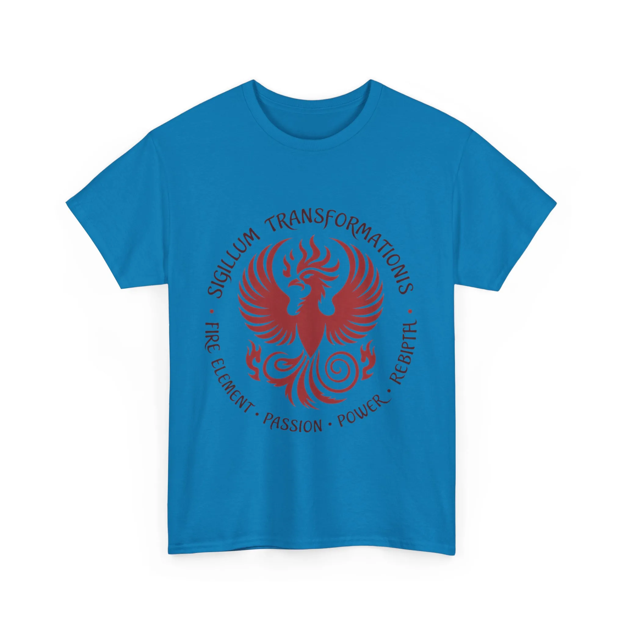 Phoenix Fire Element T-Shirt, Sigillum Transformationis Seal, Passion Power Rebirth Totem, Phoenix Symbol Unisex Tee, Spiritual Tee - Image 25