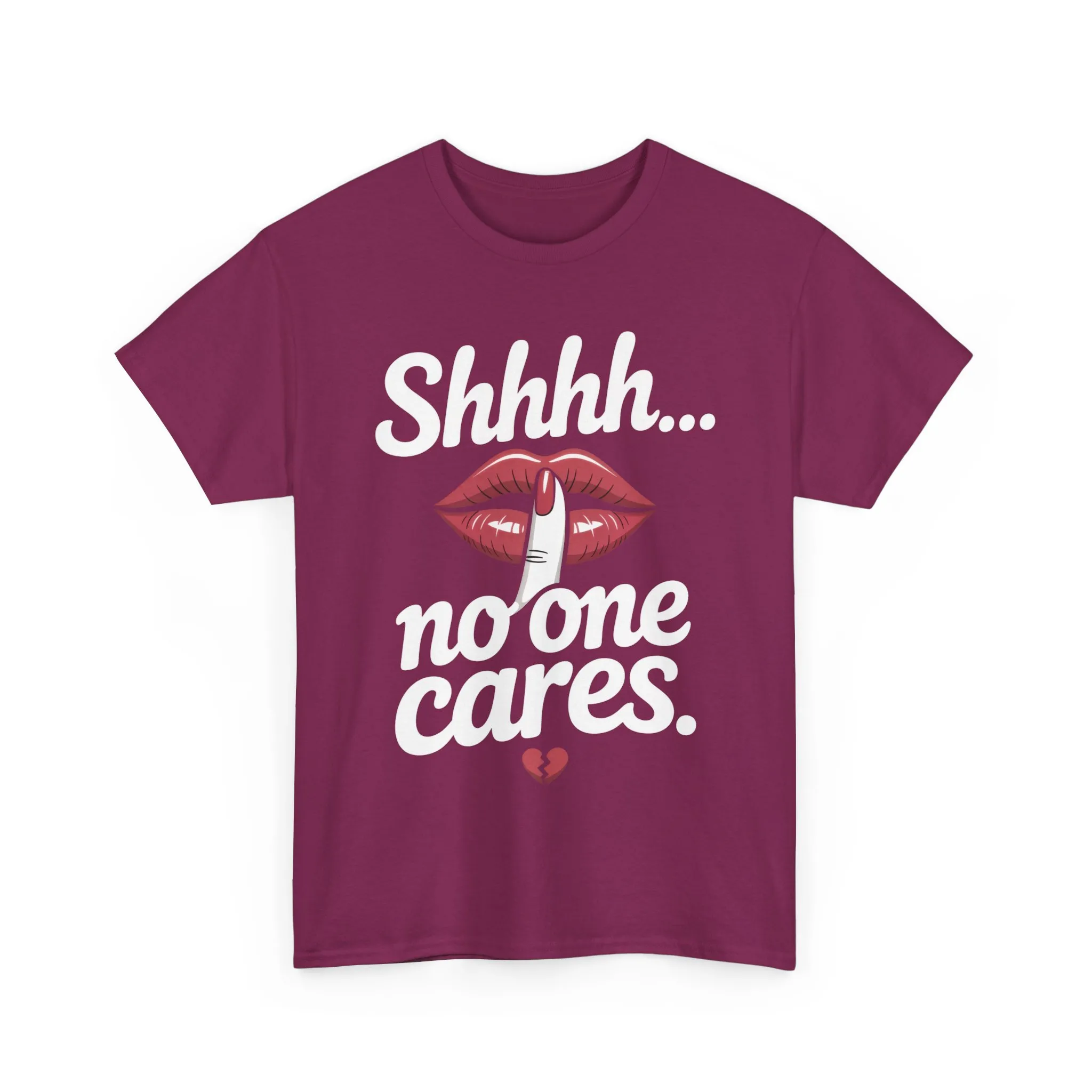 Shhh No One Cares Shirt, Sassy Funny Graphic Tee for Women, Sarcastic Lips Tank Top, Bold Attitude T-Shirt, Tee with Bold Statement Design - Image 22