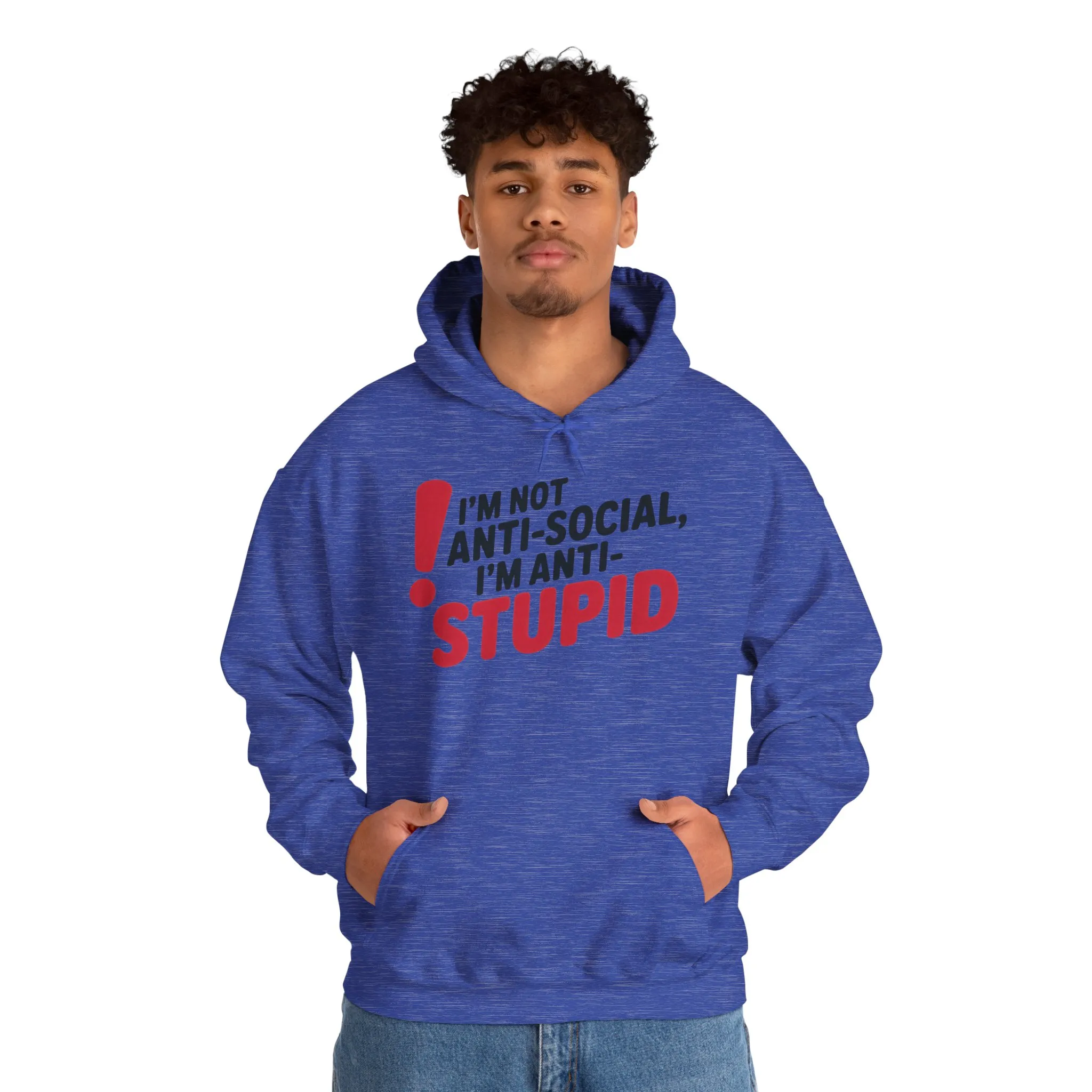 Anti-Stupid Hoodie, Funny Unisex Hoodie, Snarky Anti-Social Unisex Sweatshirt, Gift for Friends, Perfect for Everyday Wear, Humorous Apparel - Image 15