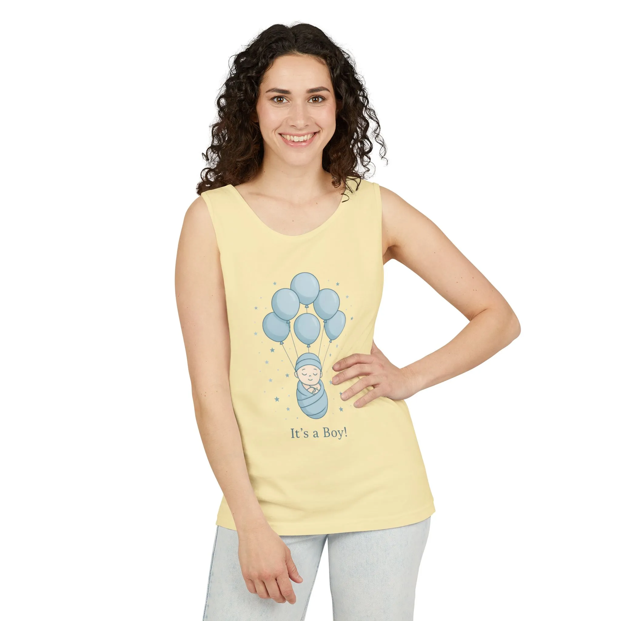 Its a Boy Maternity Tank Top, Baby Boy Pregnancy Announcement Tank, Gender Reveal Mom To Be Gift, Expecting Baby Shower Top - Image 2