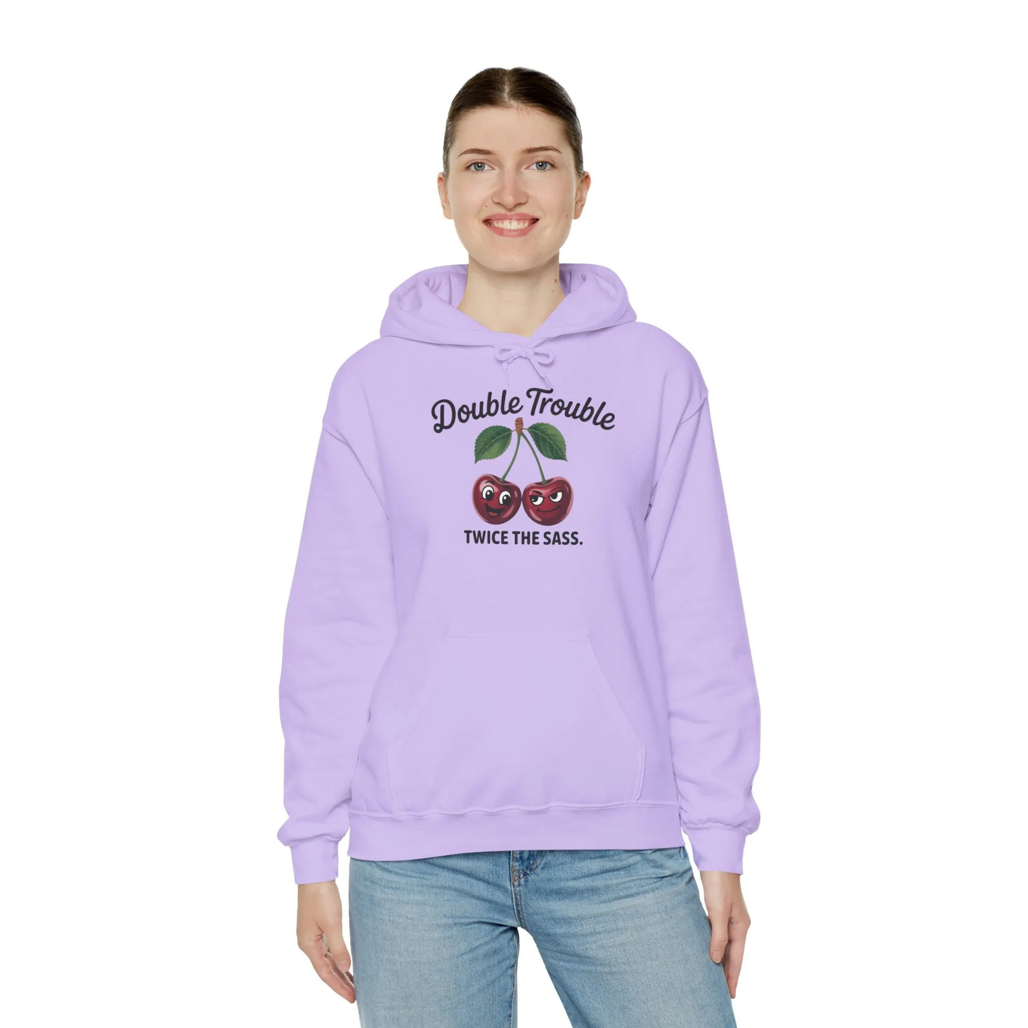 Double Trouble Cherry Hoodie, Cute Funny Womens Hooded Sweatshirt, Twice The Sass Fruit Graphic Pullover, Sassy Cherry Hooded Top - Image 28