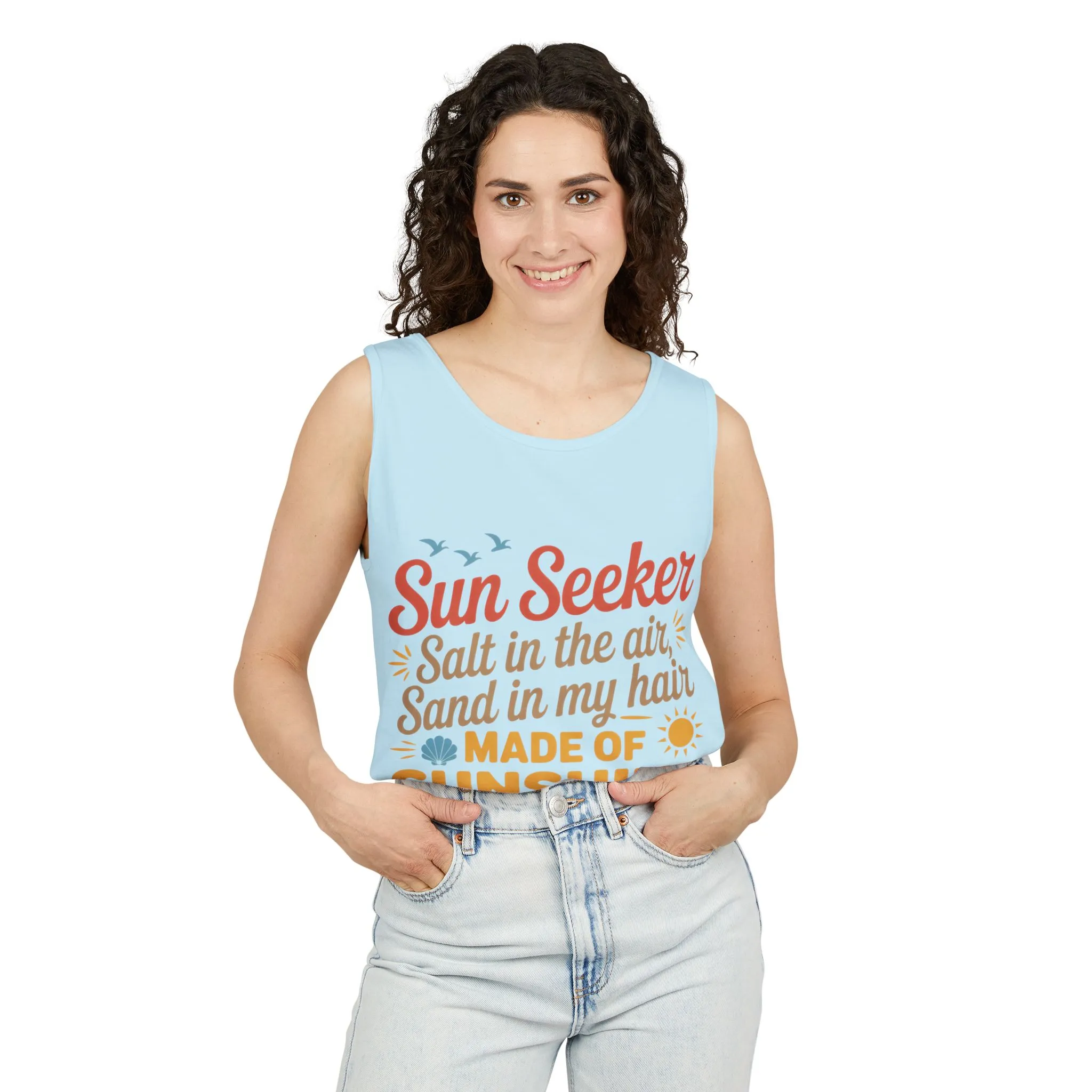 Sun Seeker Summer Quote Tank Top, Made of Sunshine Beach Vibes Tee, Ocean Breeze Please Tank Top for Women, Salt in the Air Sand Top - Image 17
