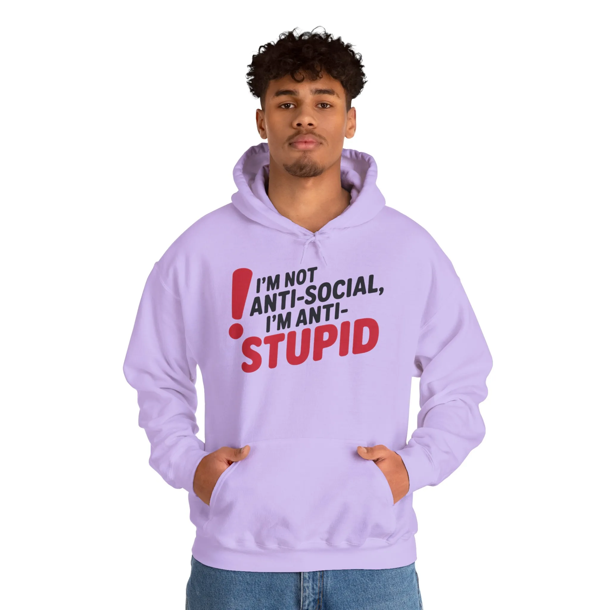 Anti-Stupid Hoodie, Funny Unisex Hoodie, Snarky Anti-Social Unisex Sweatshirt, Gift for Friends, Perfect for Everyday Wear, Humorous Apparel - Image 24