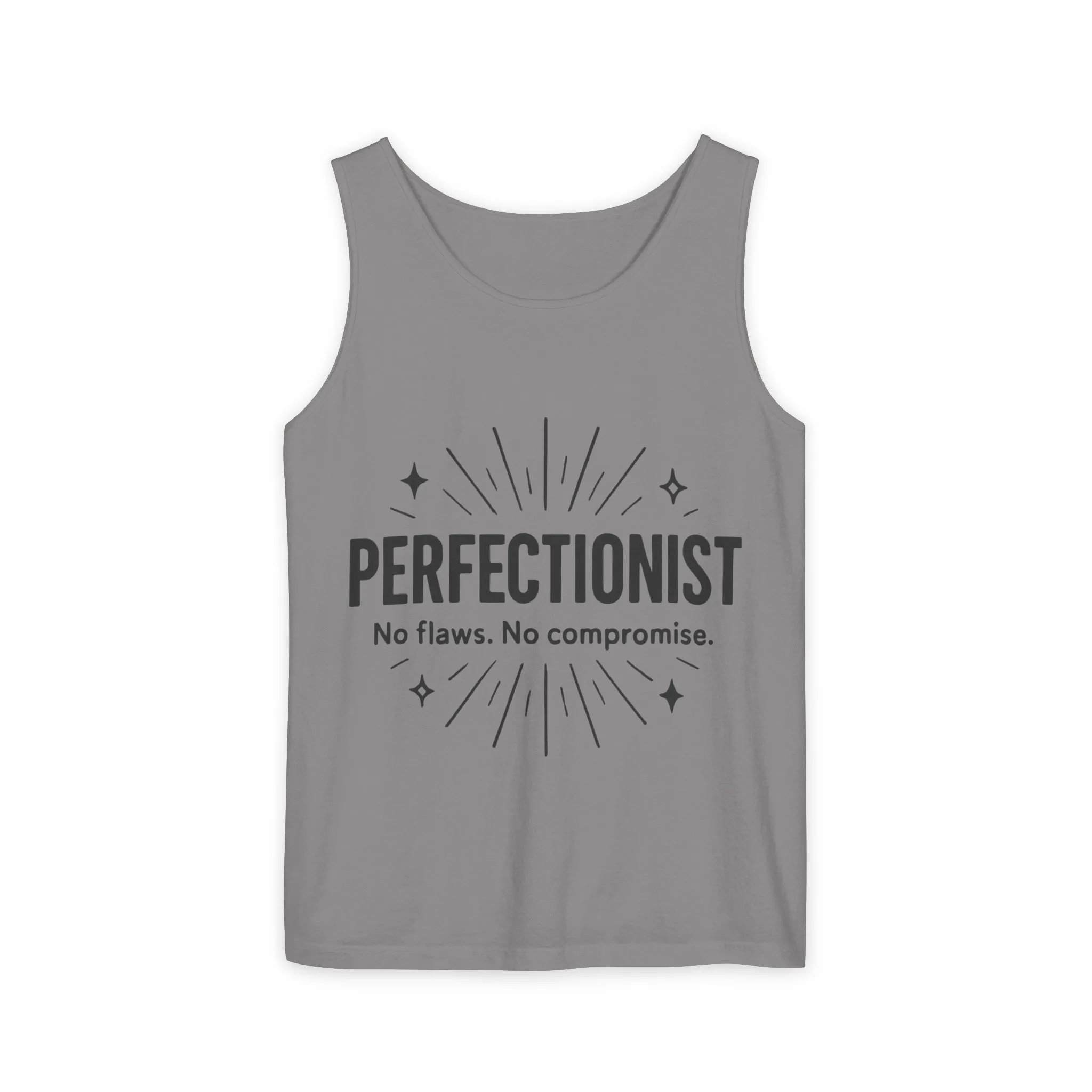 Mens Perfectionist Tank Top, No Flaws No Compromise, Minimal Bold Graphic Tee, Gift for OCD, Clean Freak, or Detail-Oriented Men - Image 23