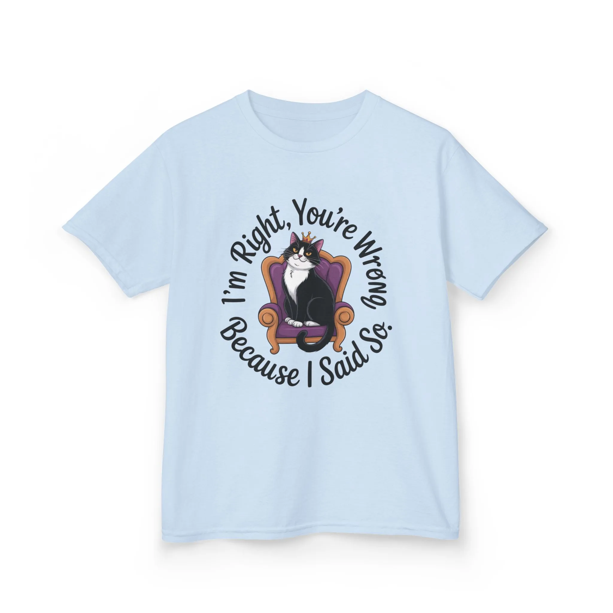 Girls Funny Sassy Cat T-Shirt - I'm Right You're Wrong, Cute Gift for Cat Lovers, Humor Tee for Teens, Birthday Gift,Tee for Confident Teens - Image 9