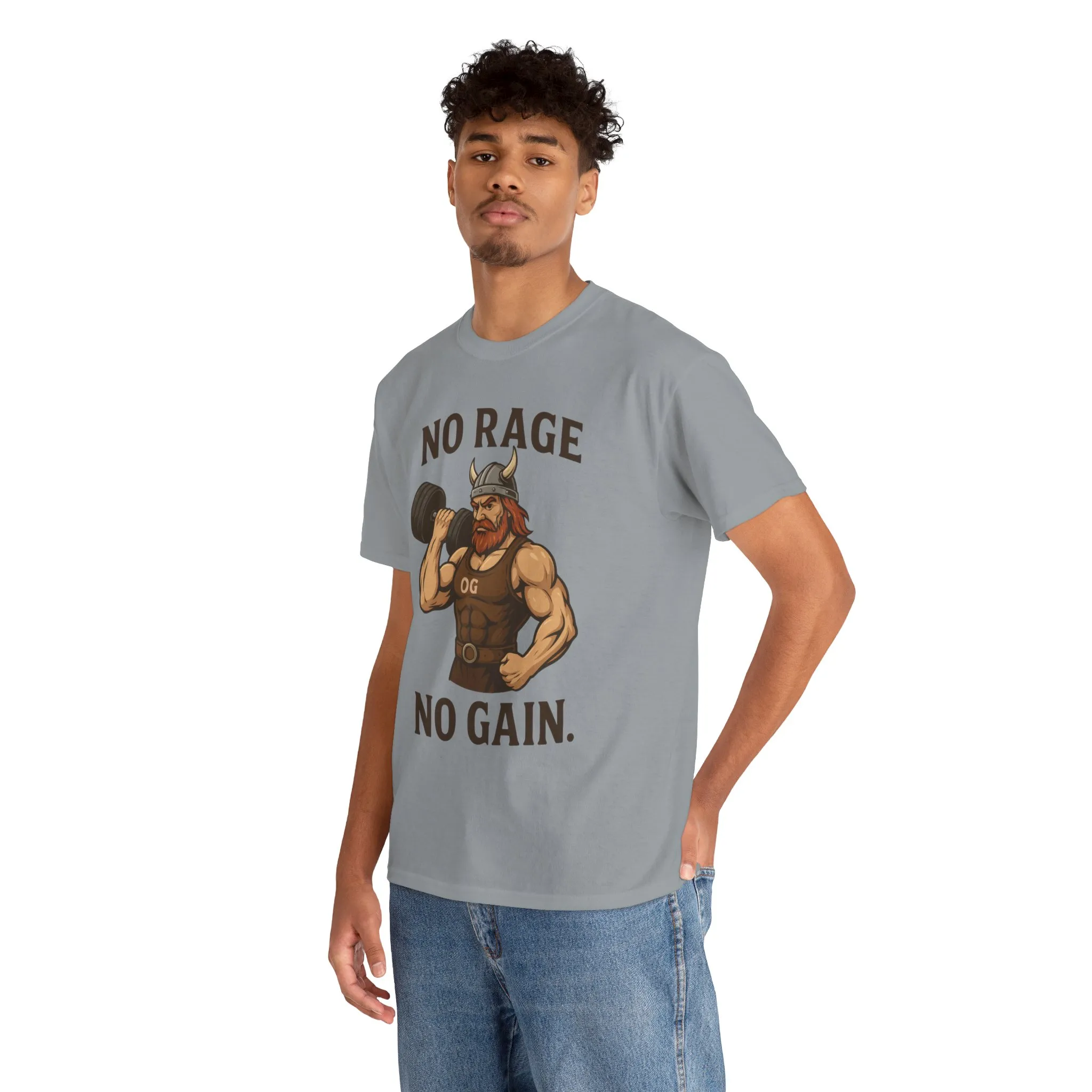 No Rage No Gain Viking Gym Shirt, Funny Muscle Workout Tee, Barbarian Fitness T-Shirt for Men, Powerlifting Humor Shirt, Viking Lifting Gift - Image 15