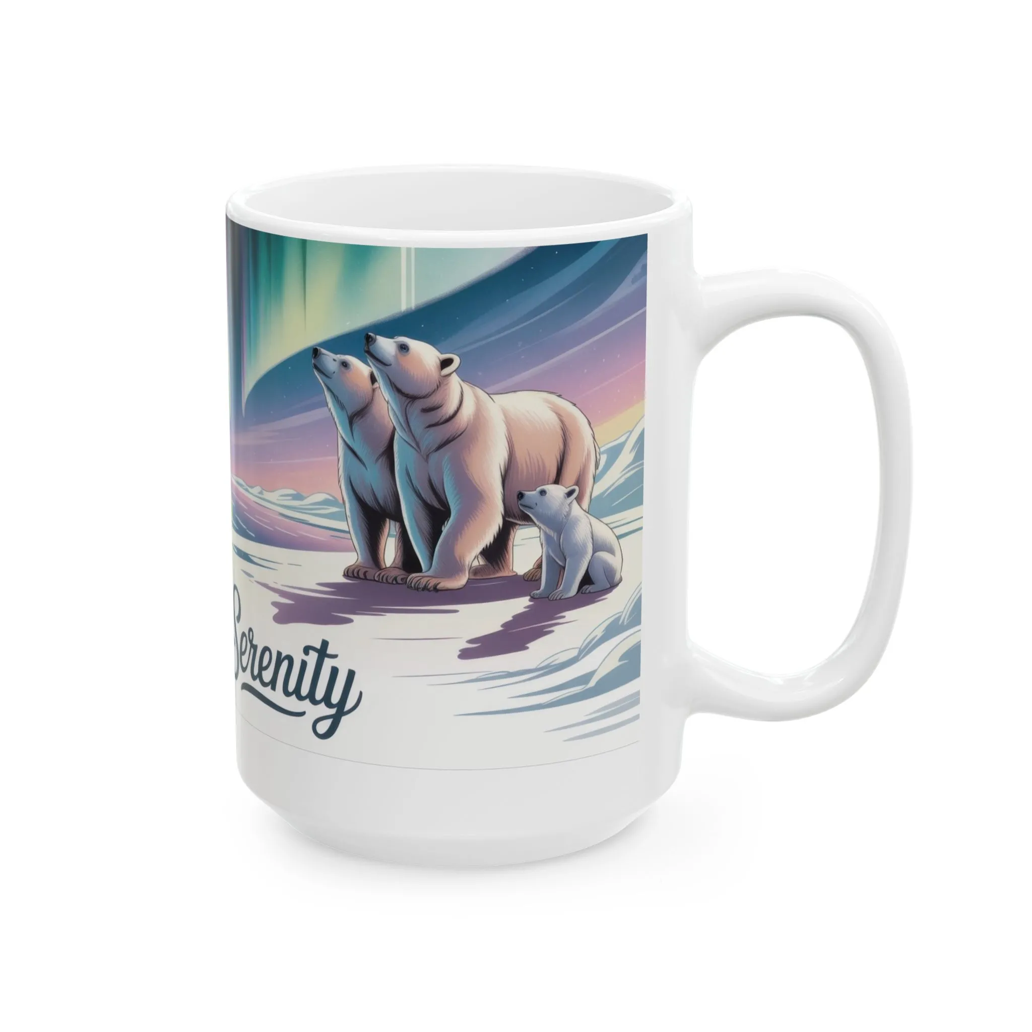 Northern Serenity Polar Bear Mug, Arctic Aurora Coffee Cup, Winter Wildlife Gift, Cute Animal Nature Lover Mug, Holiday Present - Image 10