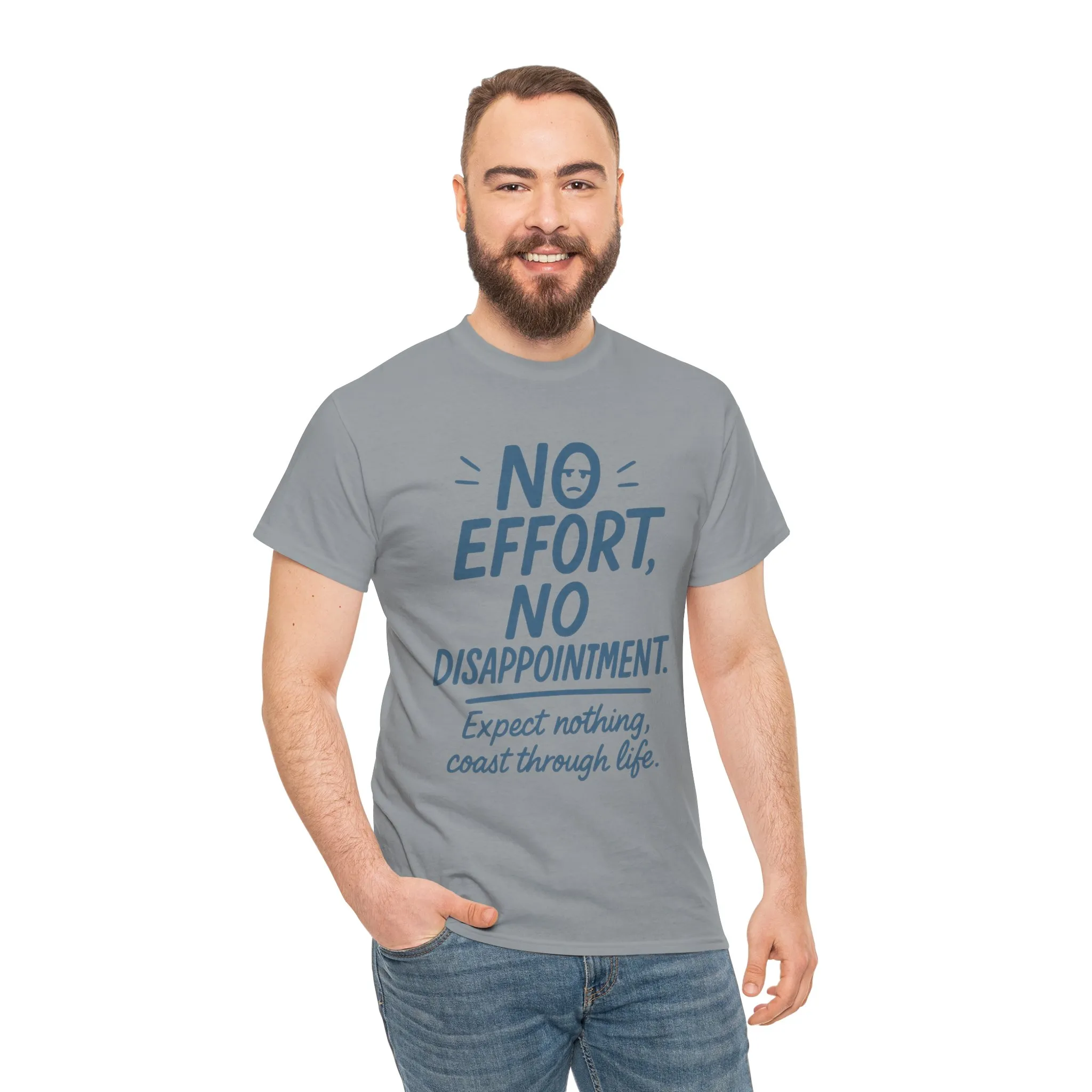 Funny No Effort Mens T-Shirt, No Disappointment Lazy Life Quote Shirt, Relaxed Fit, Funny Casual Shirt, Gift for Friends, Motivation Tee - Image 14