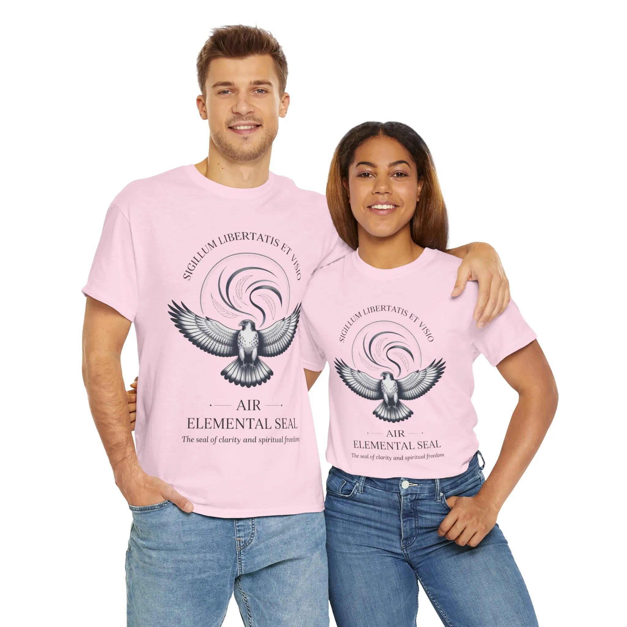 Air Elemental Seal Unisex Cotton Tee, Clarity & Spiritual Freedom Symbol Tee, Unisex Elemental Shirt, Vision Totem Gift, Spiritual Gift - Image 34