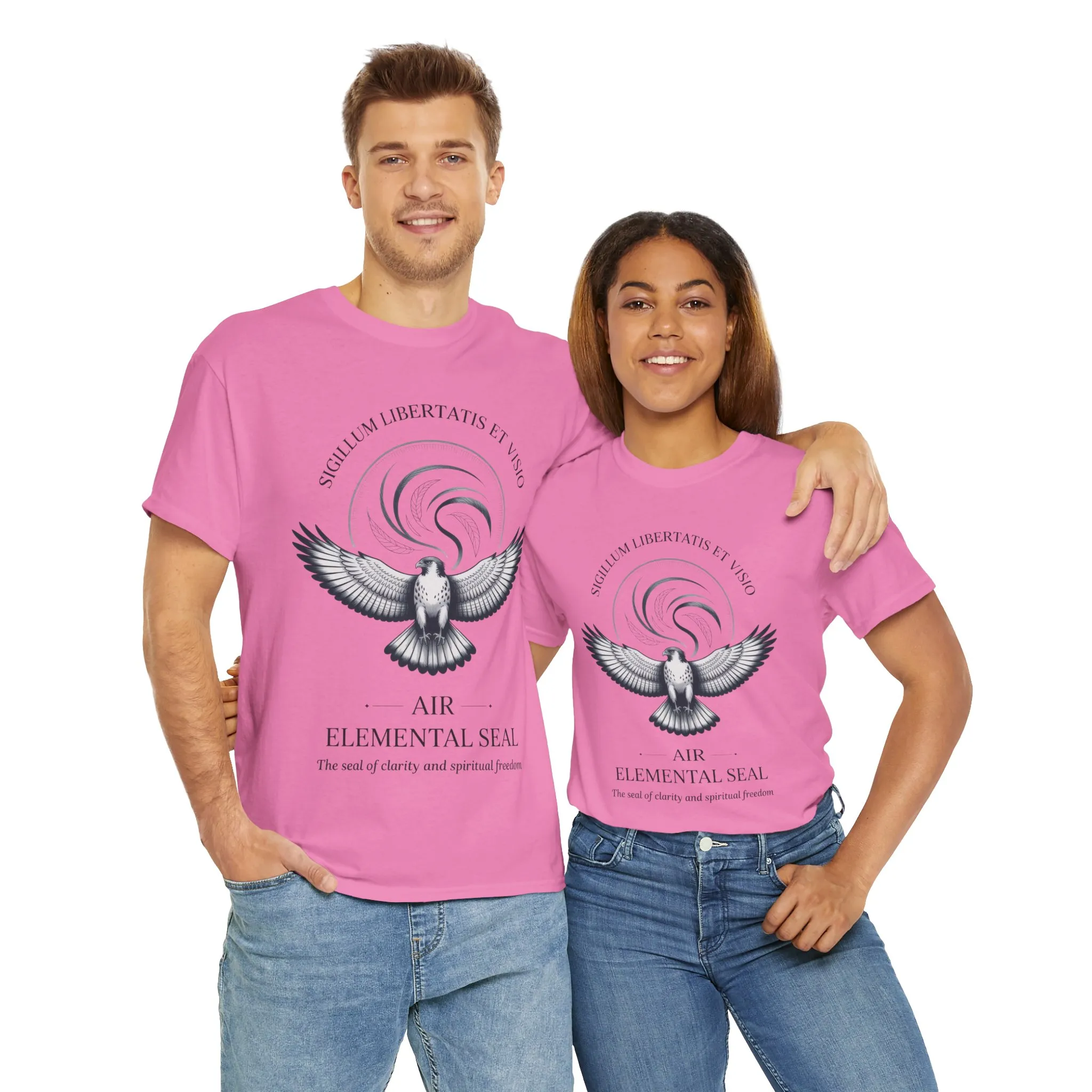 Air Elemental Seal Unisex Cotton Tee, Clarity & Spiritual Freedom Symbol Tee, Unisex Elemental Shirt, Vision Totem Gift, Spiritual Gift - Image 38